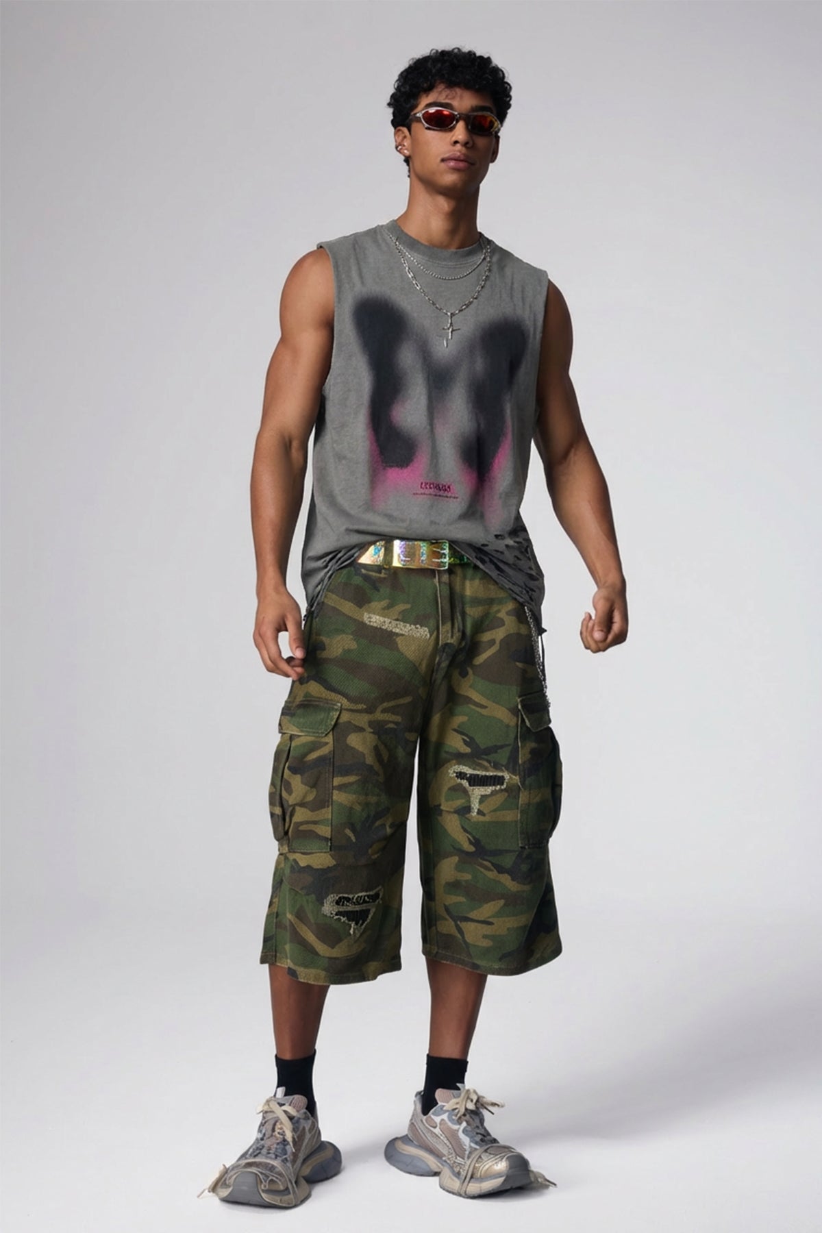 Ärmelloses Top mit Schmetterlingsmotiv für trockene Schlaganfälle 