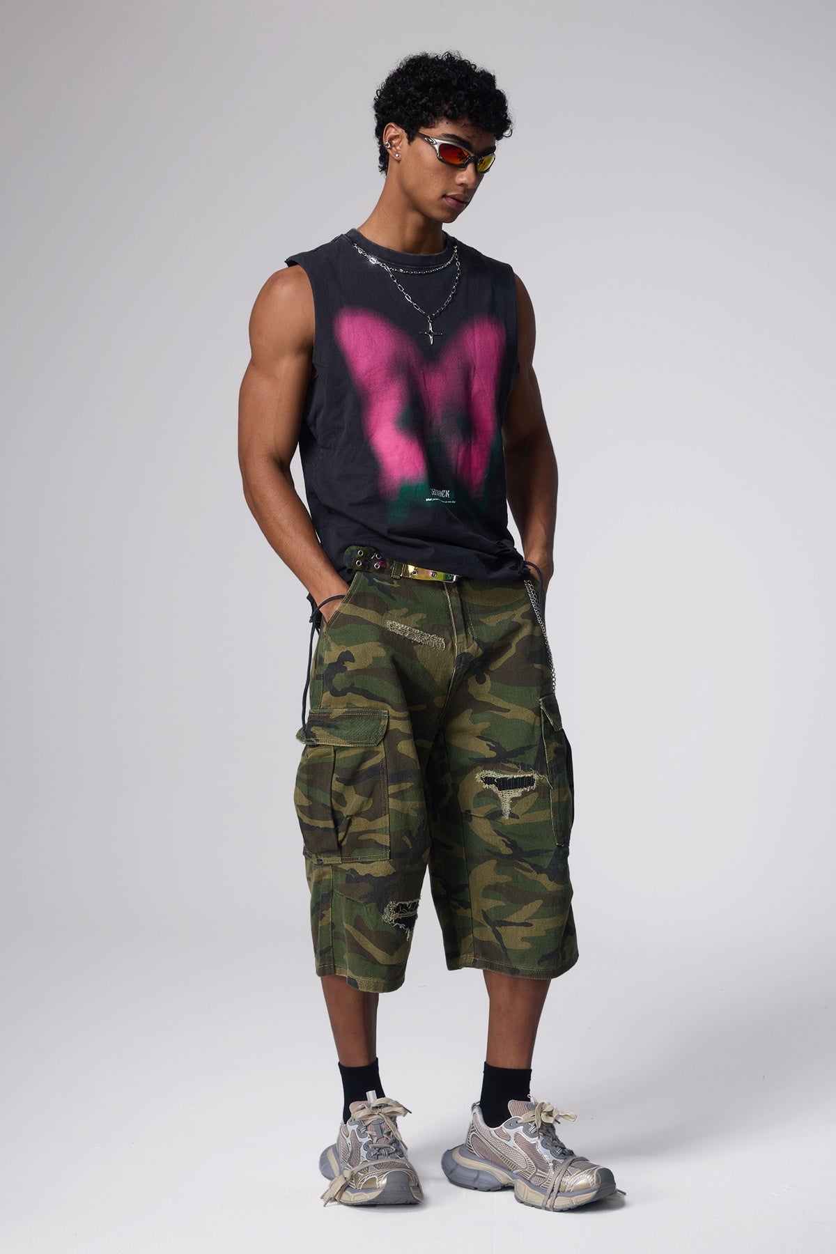 Dry Stroke Butterfly Sleeveless Top