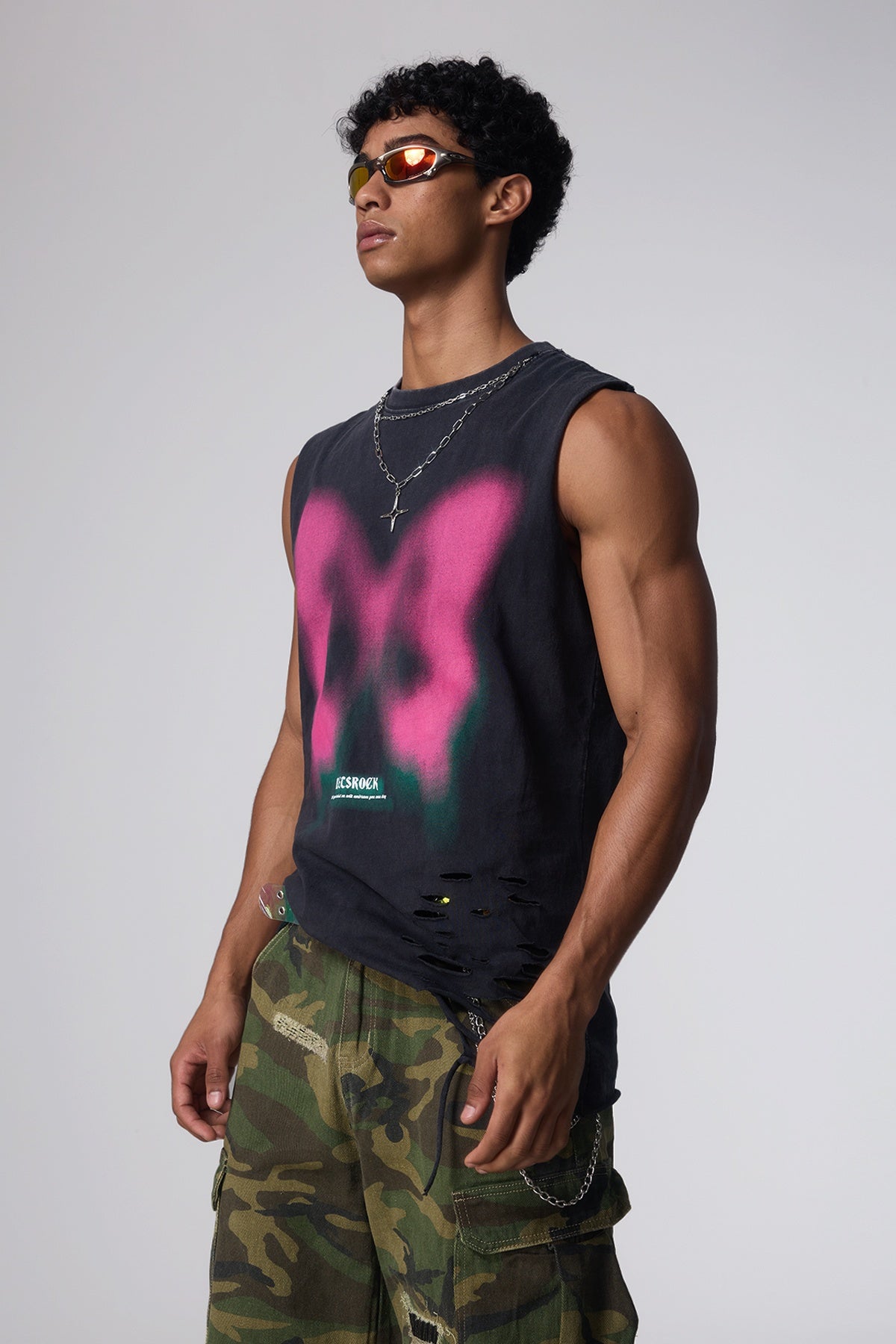 Dry Stroke Butterfly Sleeveless Top