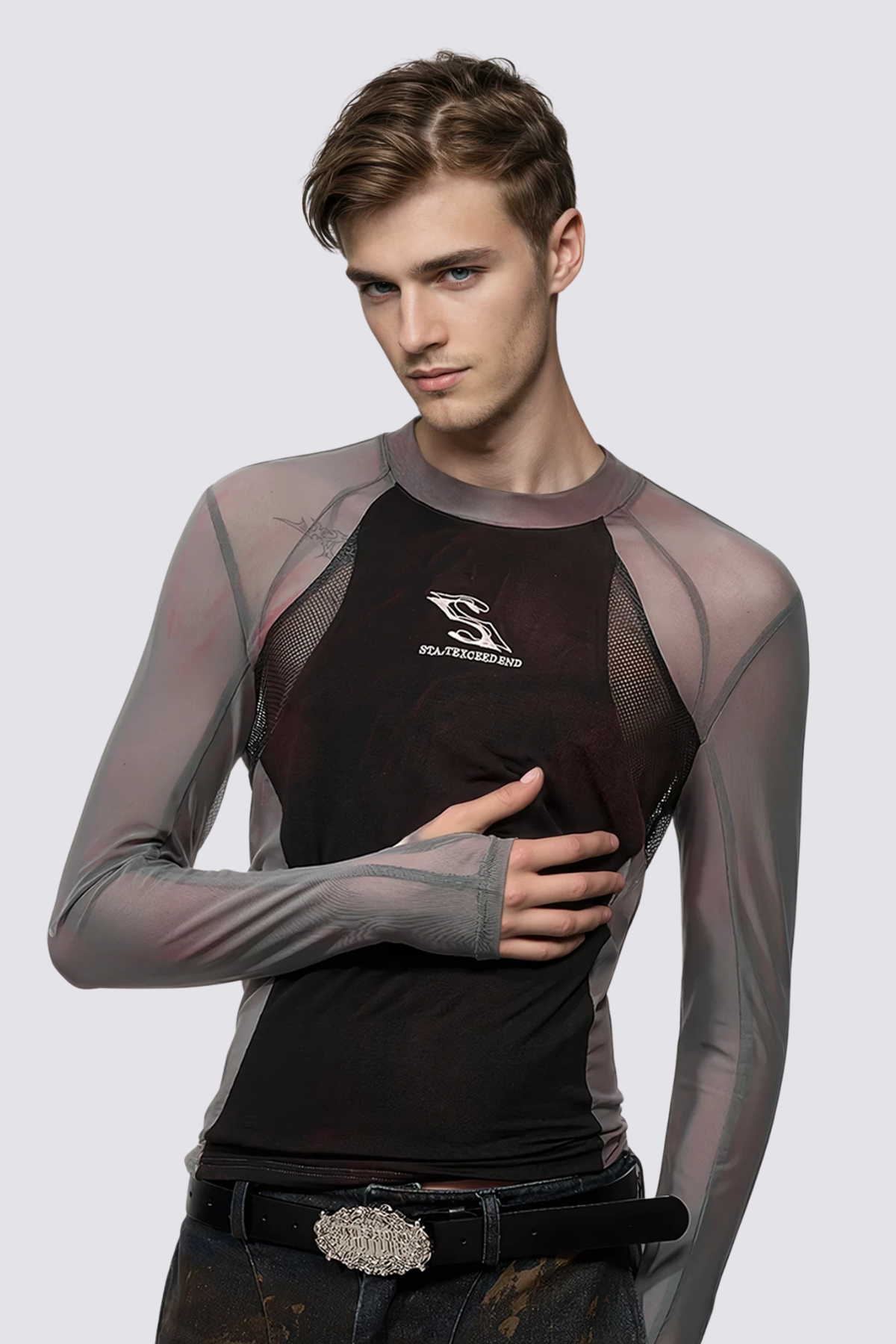 Dual Flow Mesh Splicing Top