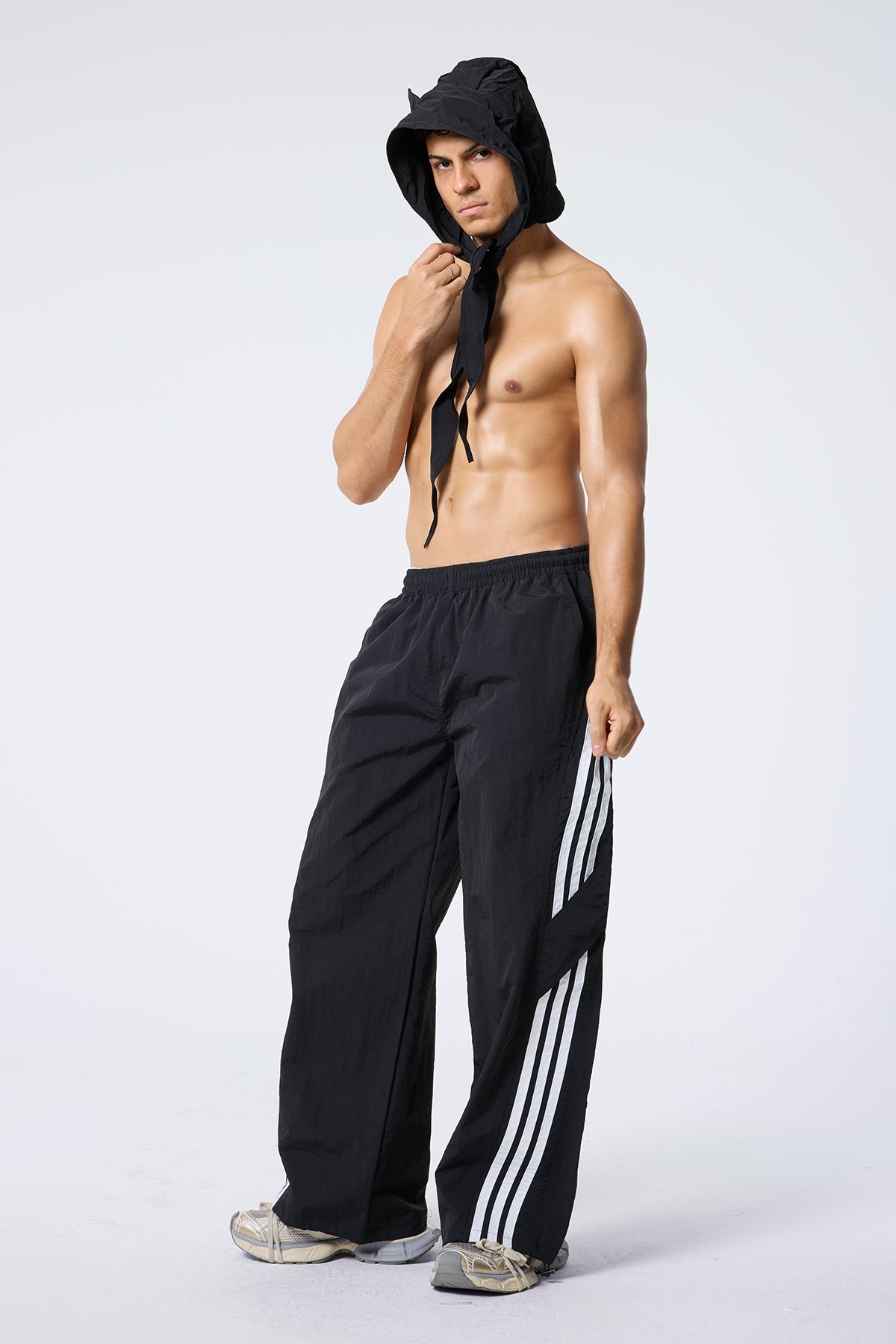 Dull Crash Striped Straight Pants