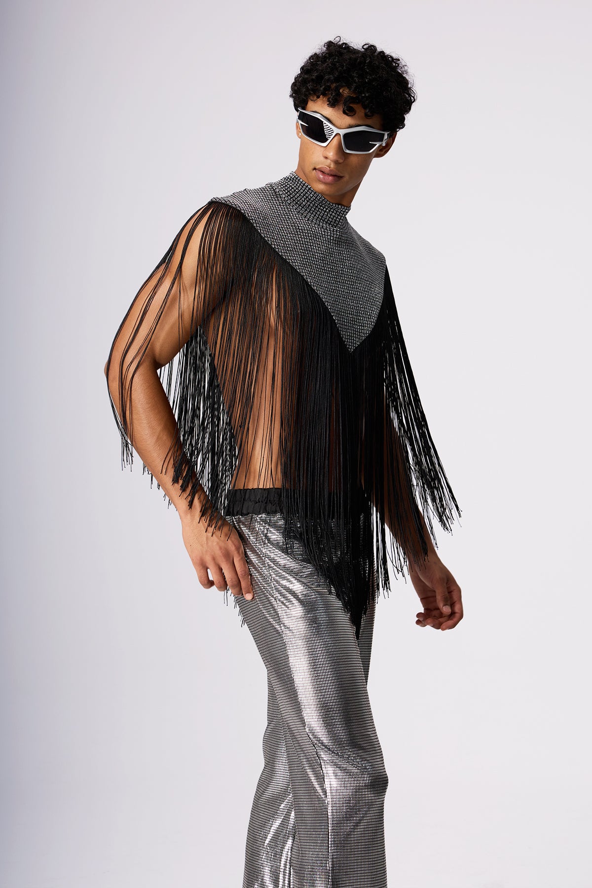 Dull Spark Fringe Sleeveless Top