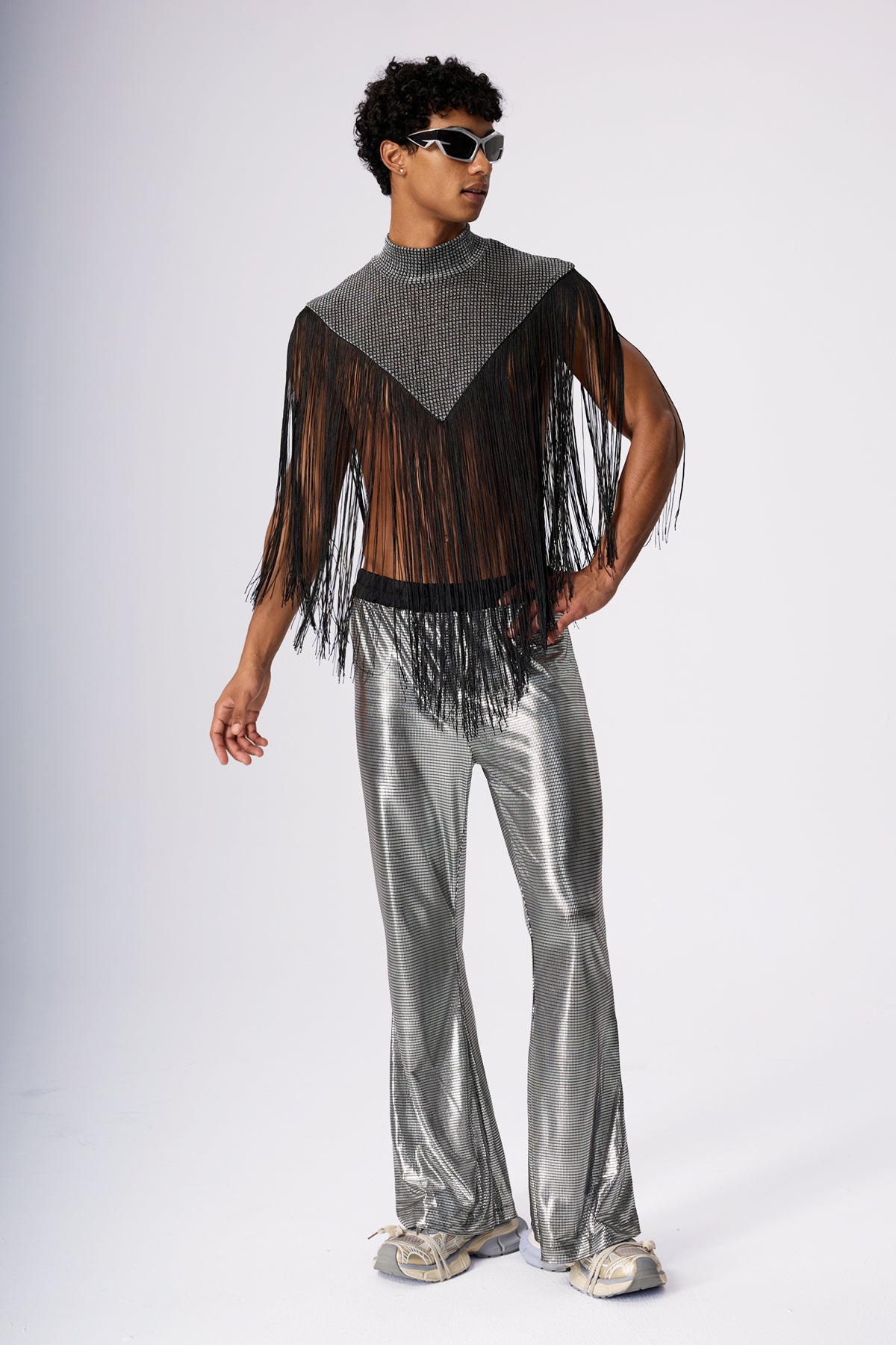 Dull Spark Fringe Sleeveless Top