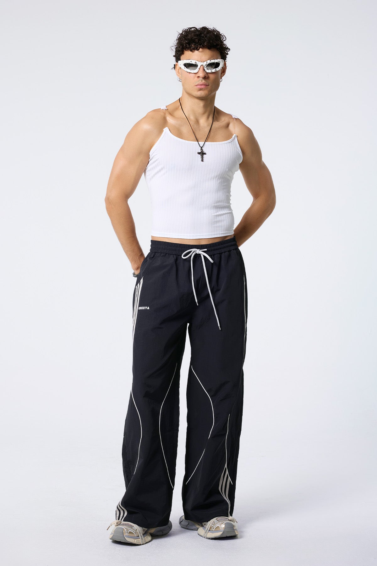 Dusk Line Spaghetti Sleeveless Top White