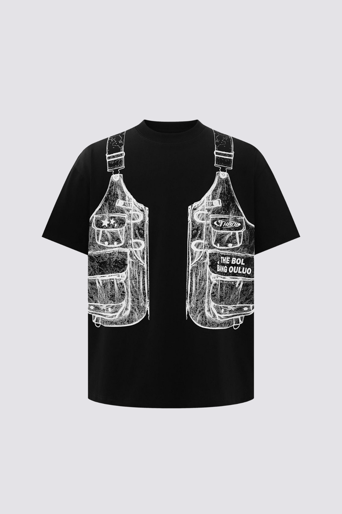 Dusk Thread Print Top Black