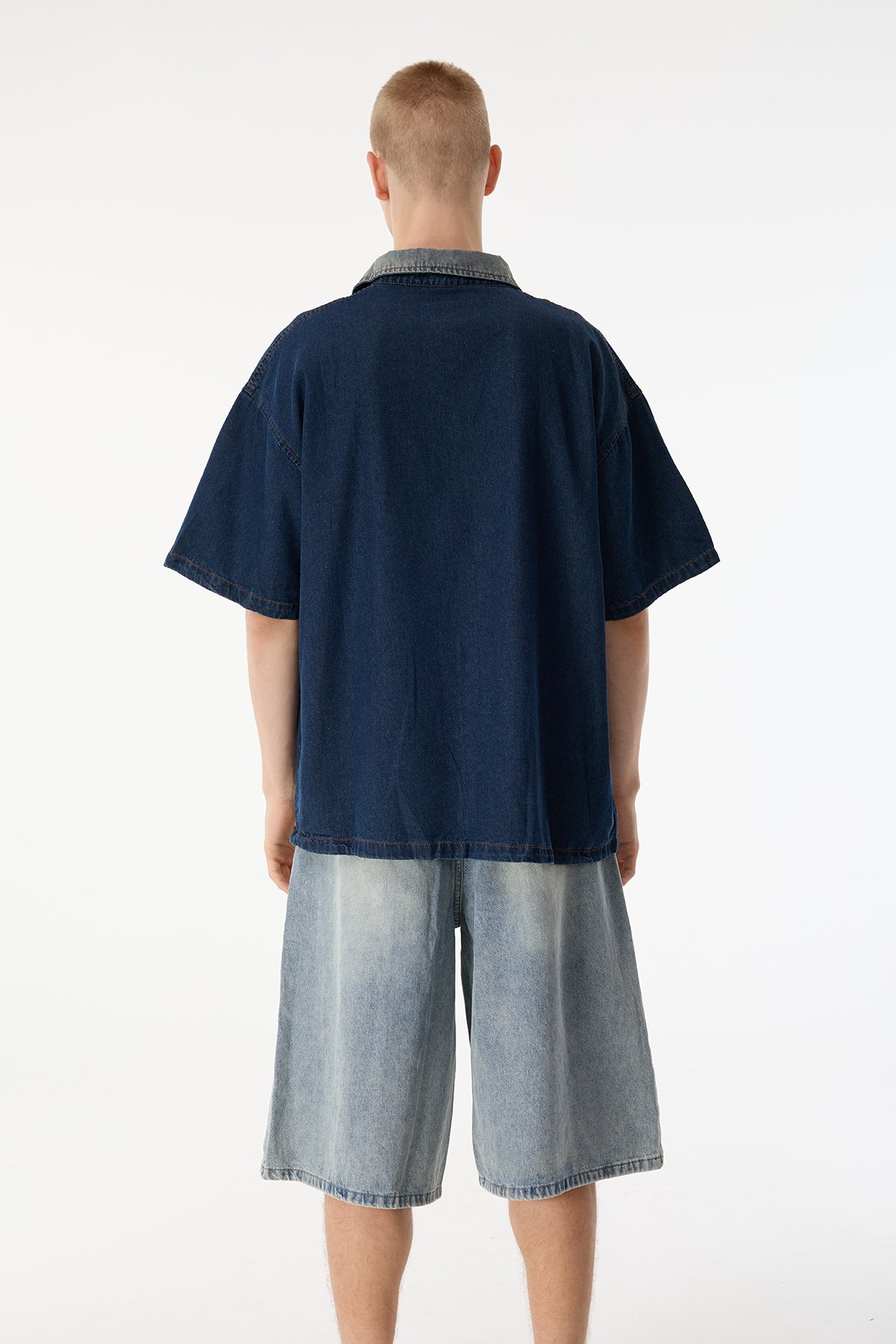 Dusk Band Embroidery Denim Top