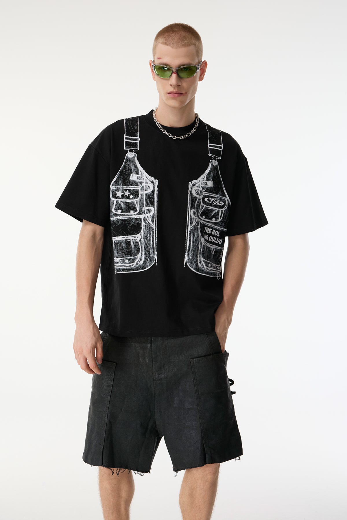 Dusk Thread Print Top Black