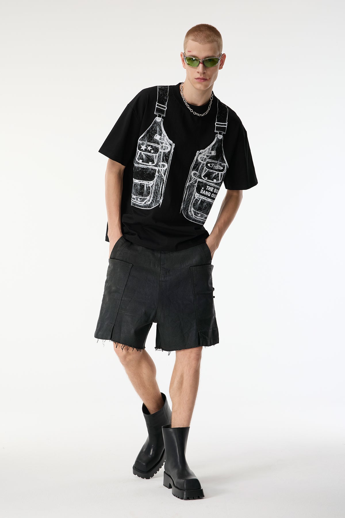 Dusk Thread Print Top Black