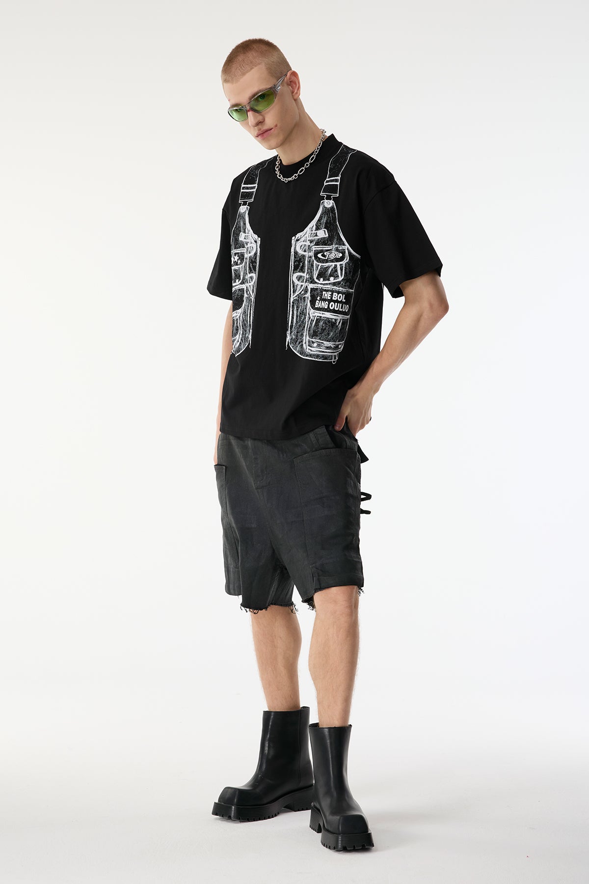 Dusk Thread Print Top Black