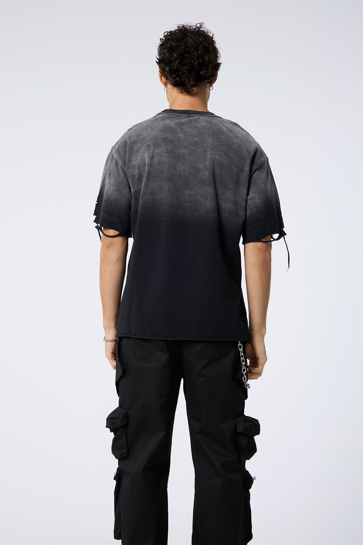 Dust Signal Ripped Print Top