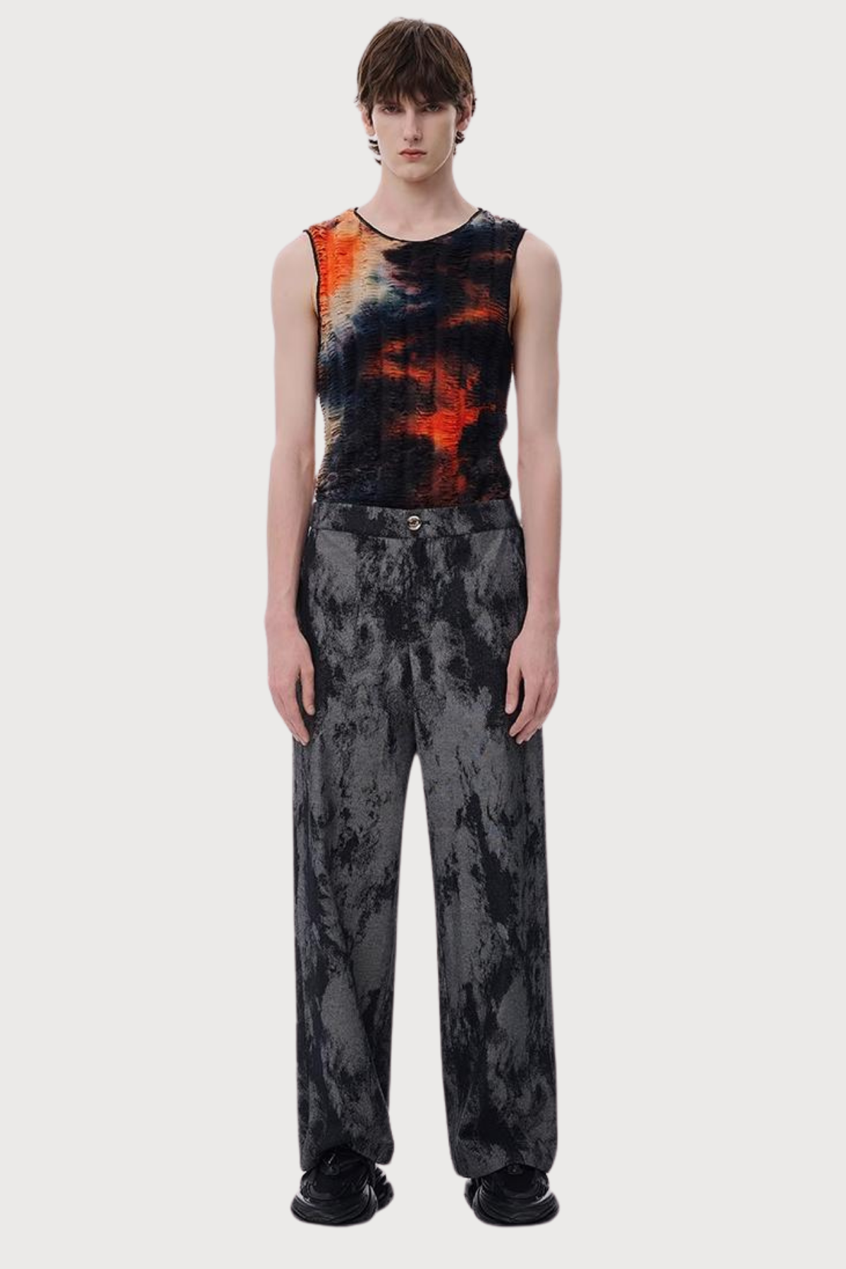 Dust Text Dye Cutout Vest