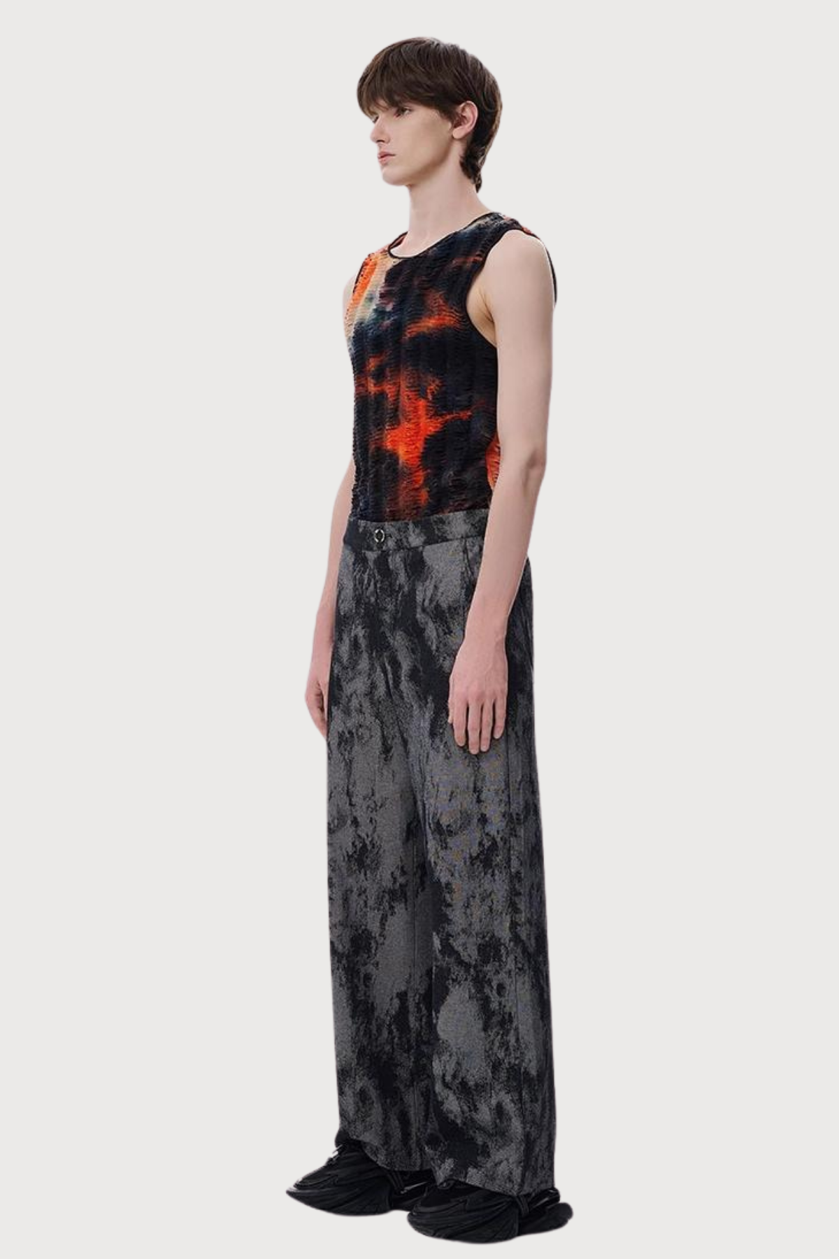 Dust Text Dye Cutout Vest