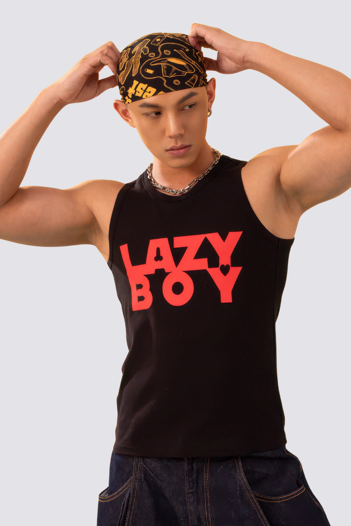 Dust Touch Print Sleeveless Top Black