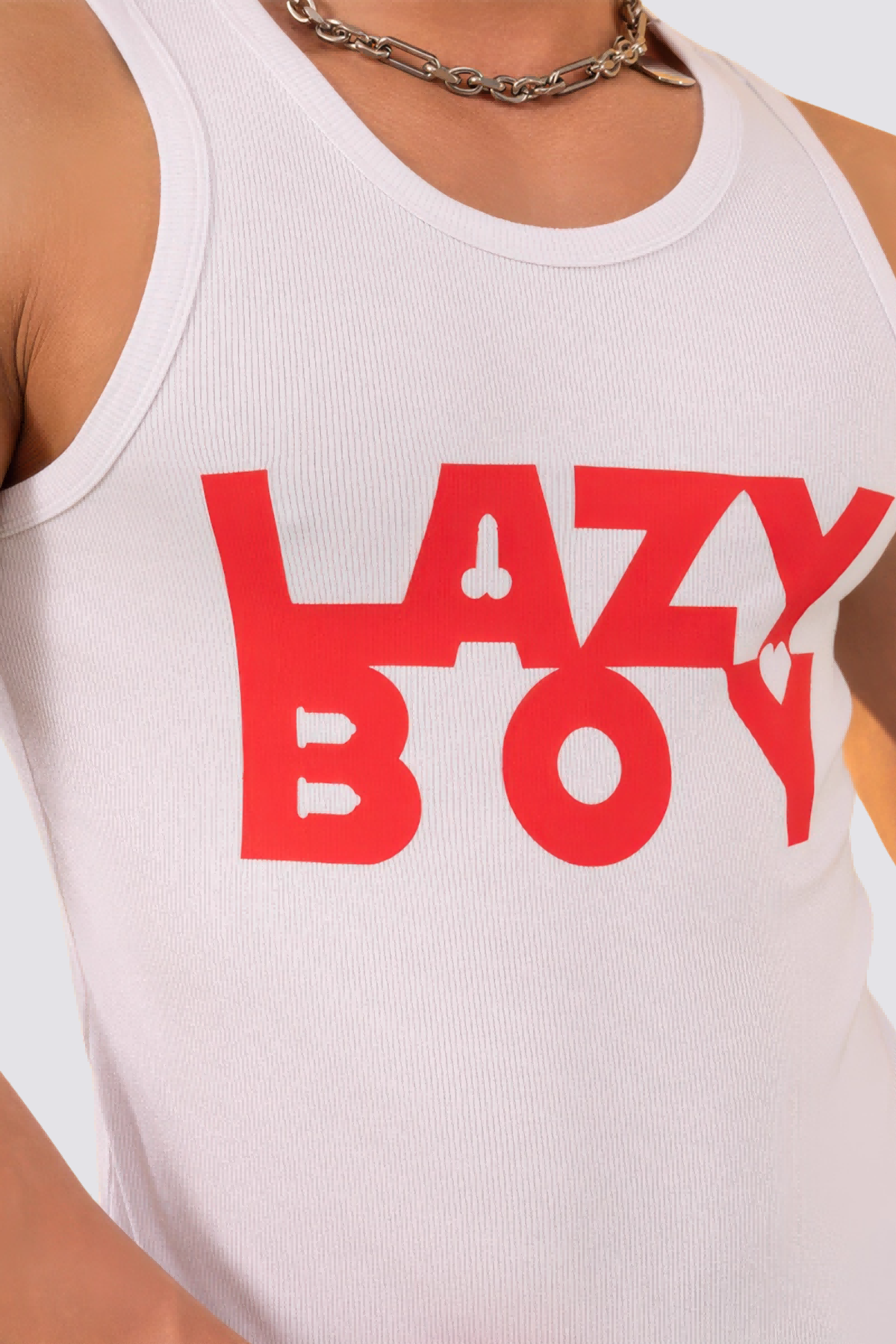 Dust Touch Print Sleeveless Top White