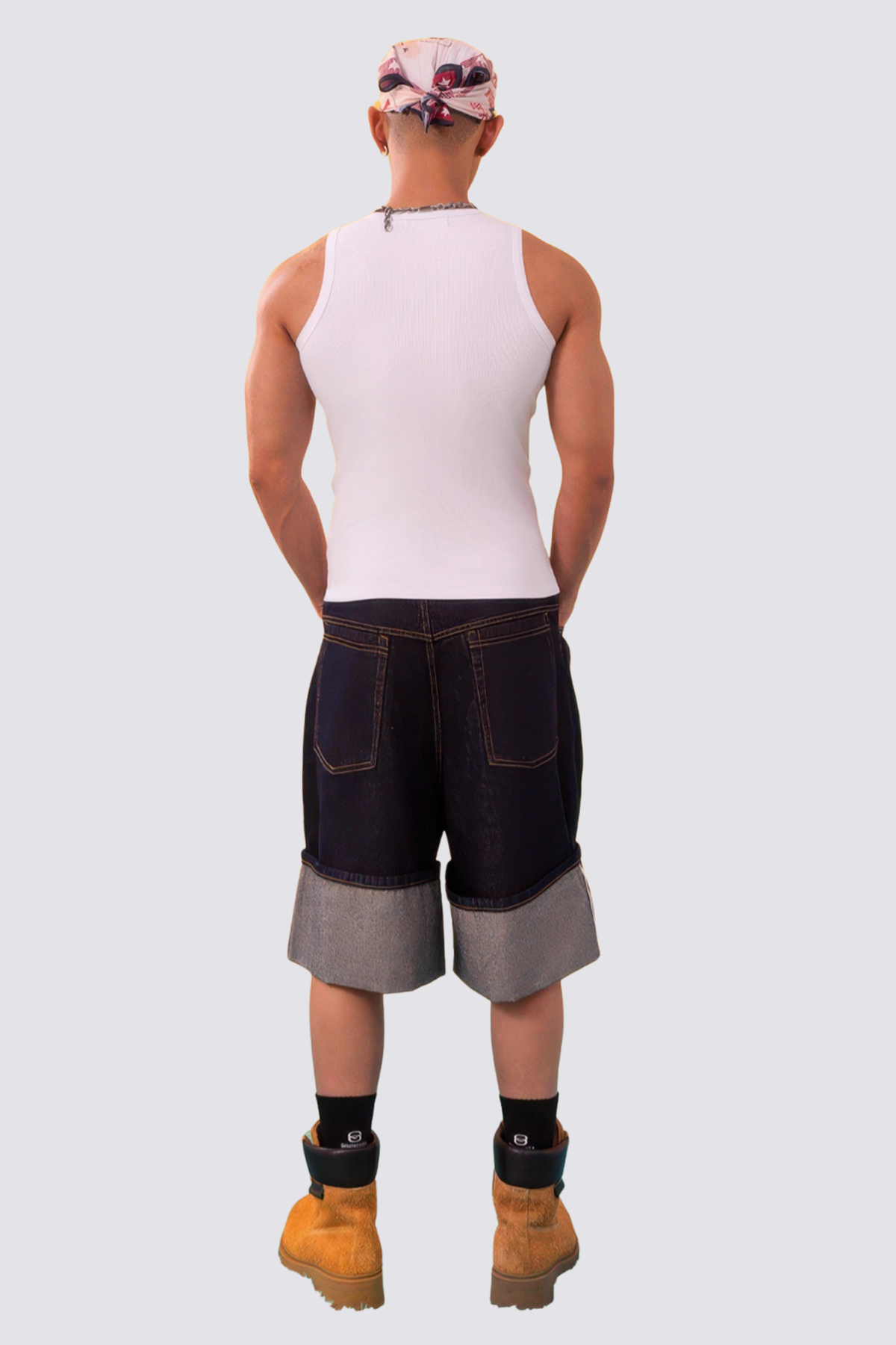 Dust Touch Print Sleeveless Top White