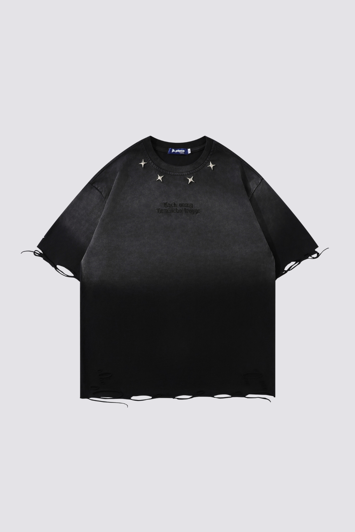 Dust Signal Ripped Print Top