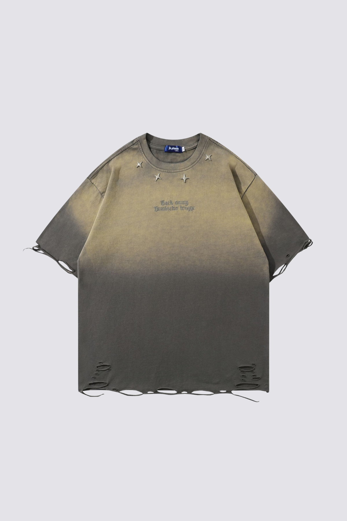 Dust Signal Ripped Print Top