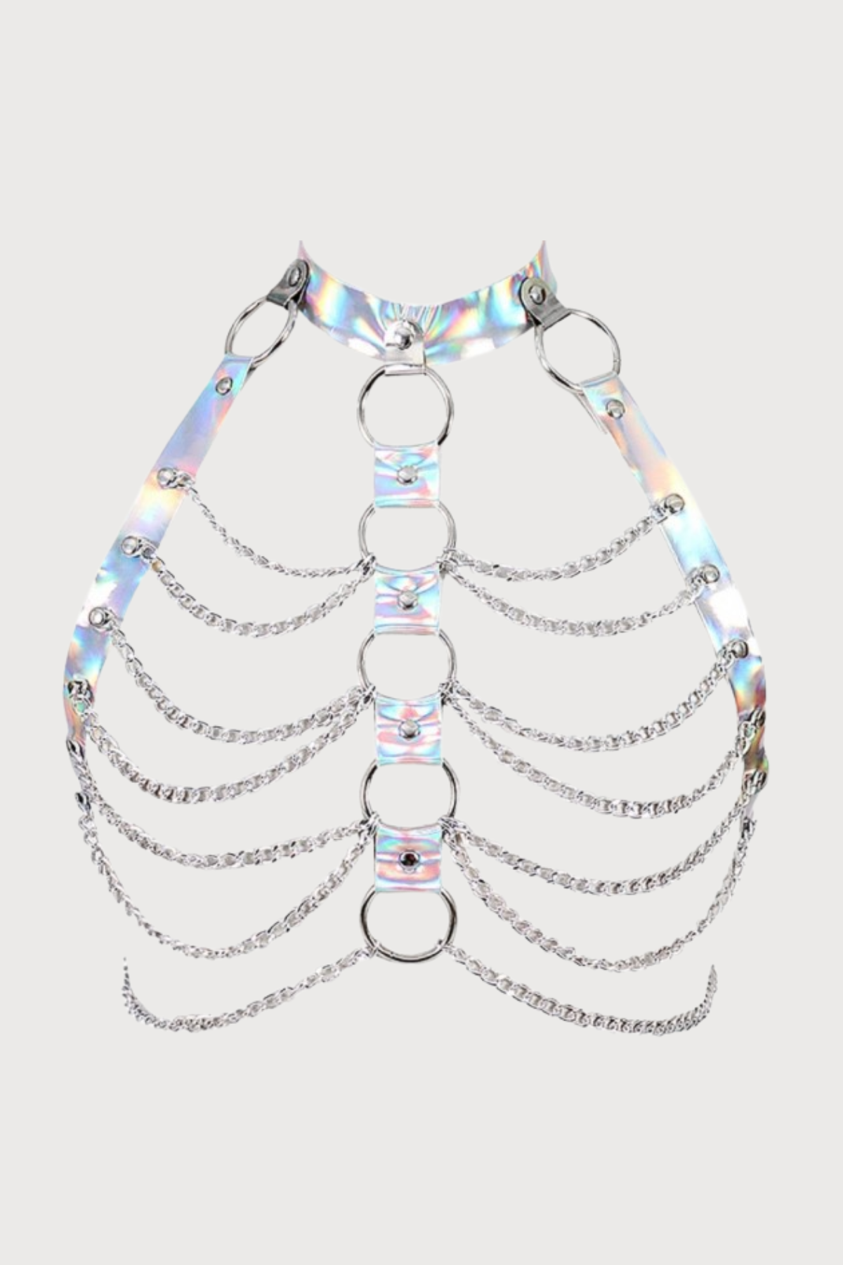 Ebon Lacity Halter Neck Metal Chest Chain