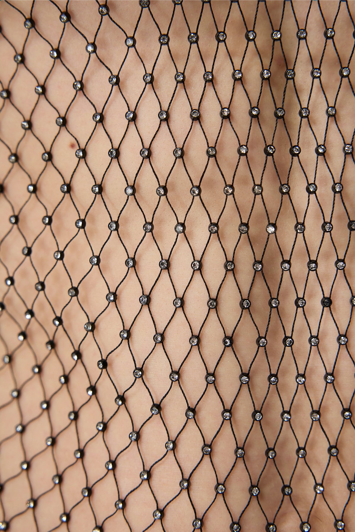 Echo Clash Long Sleeve Rhinestone Mesh Top