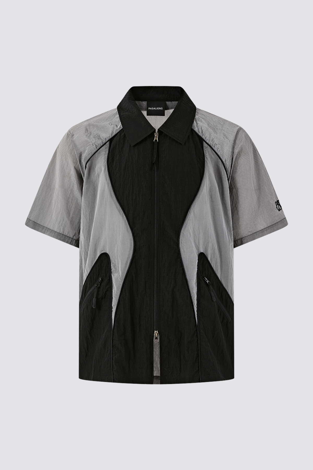 Eclipse Wrap Splicing Shirts Black