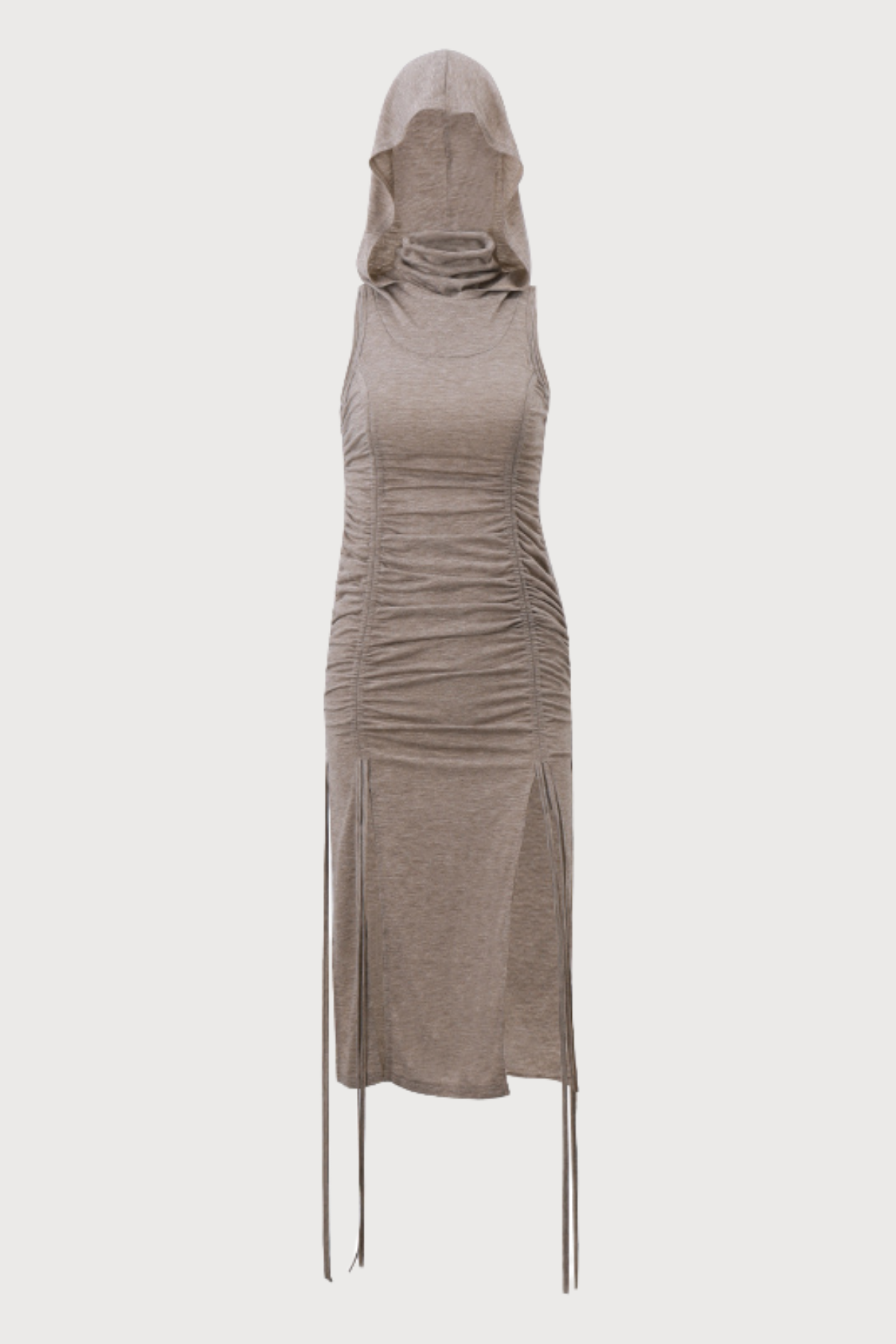 Edge Clash Hoodie Split Pleated Midi Dress