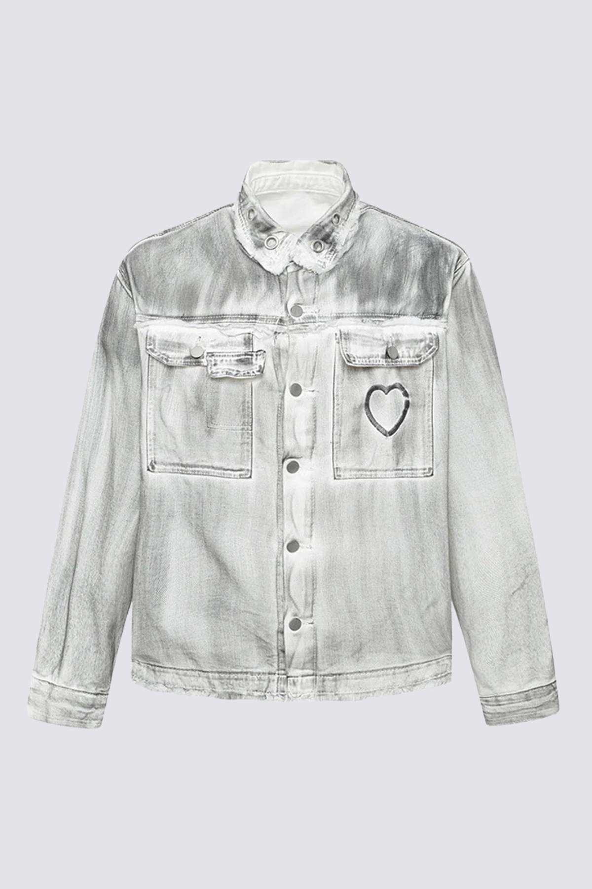 Edge Grain Graffiti Denim Jacket