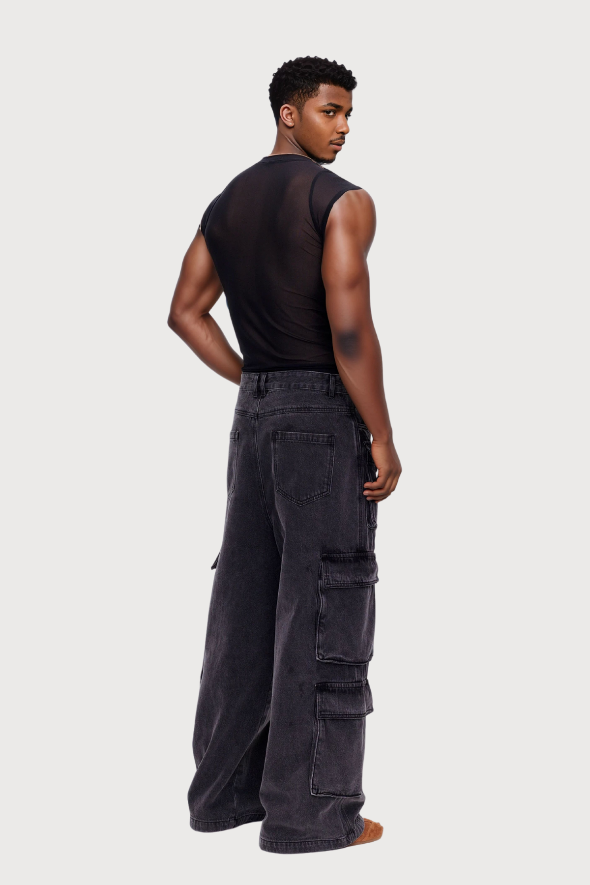 Edge Mix Print Mesh Sleeveless Top