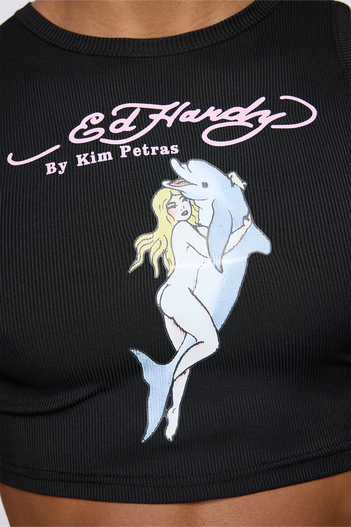 Empty Grid Print Crop Top