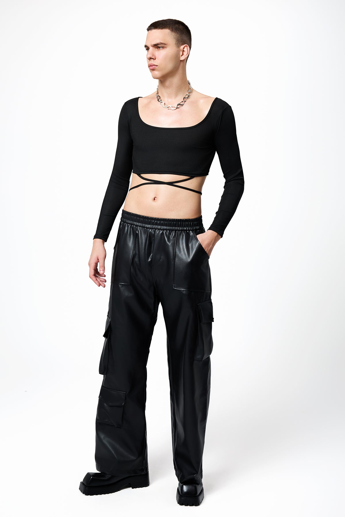 Ethereal Touch Long Sleeve Crop Top