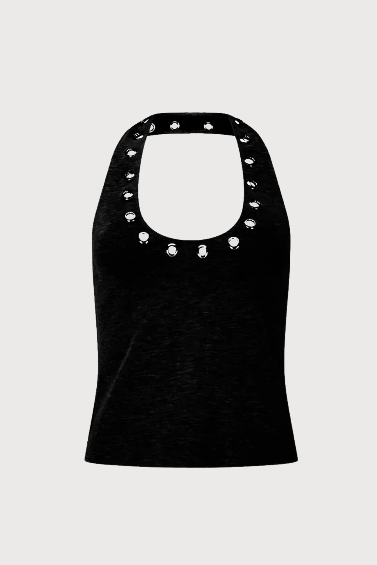Exposed Spine Cutout Metal Sleeveless Top