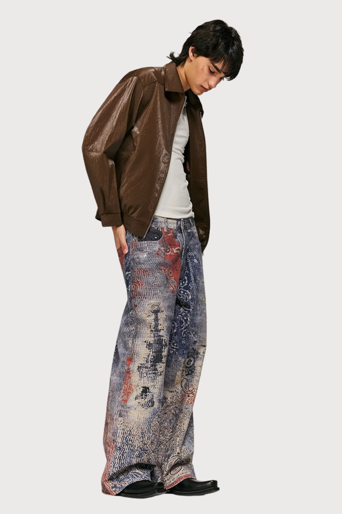 Fade Control Print Straight Jeans