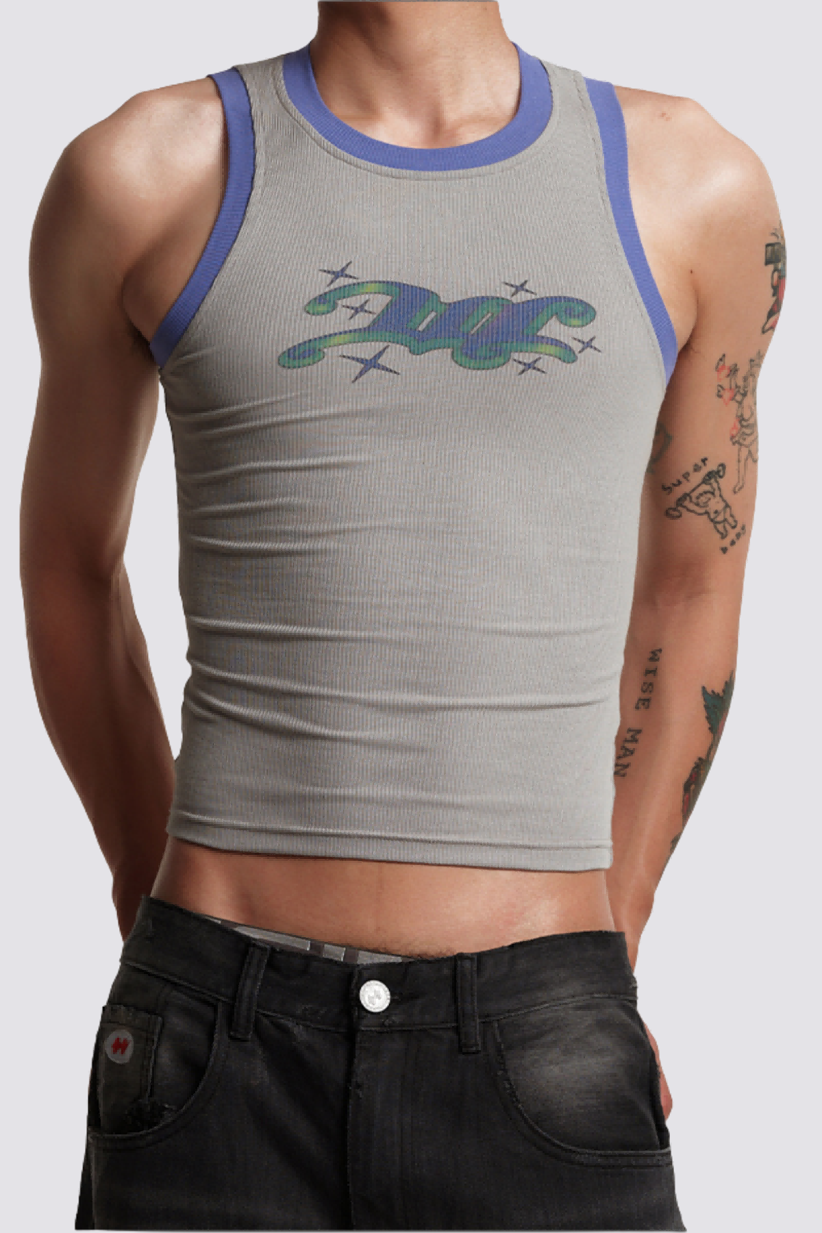 Feather Draft Print Sleeveless Top