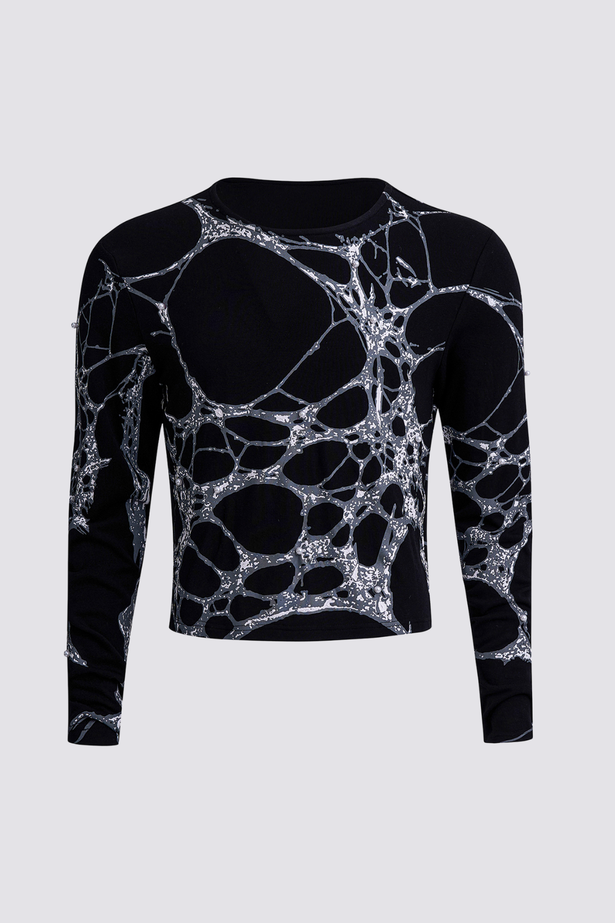 Fine Print Long Sleeve Top