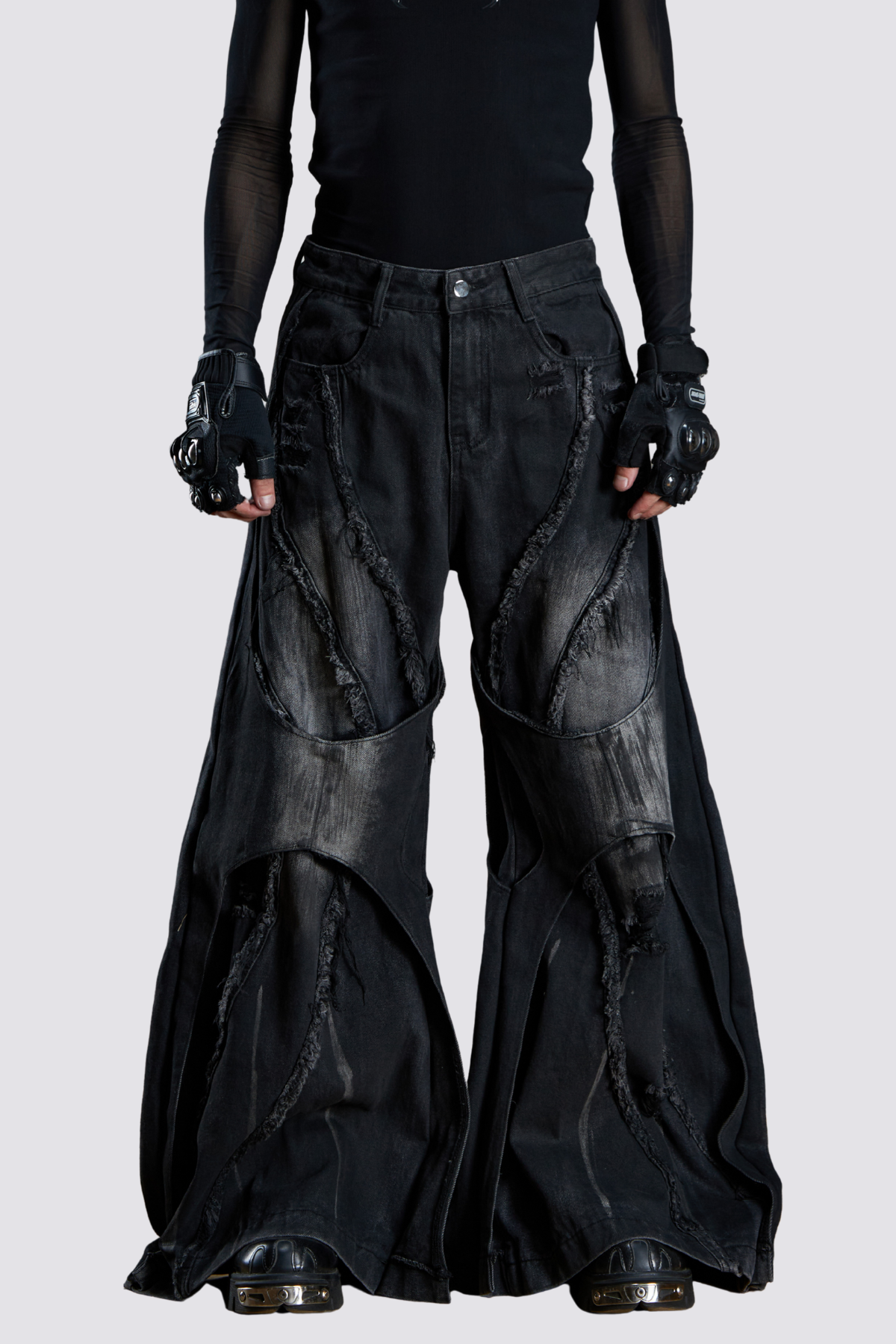 Fire Flash Fur Trimmed Wide Leg Jeans