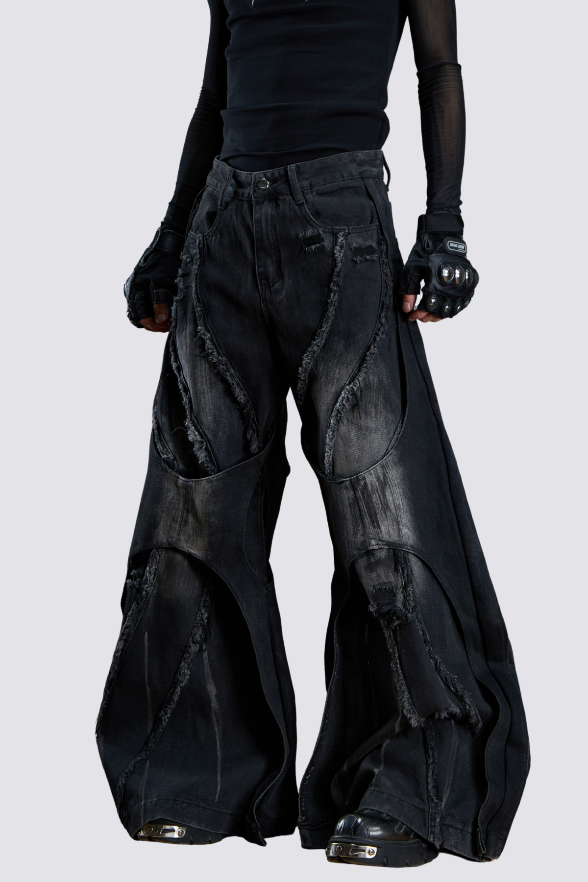 Fire Flash Fur Trimmed Wide Leg Jeans