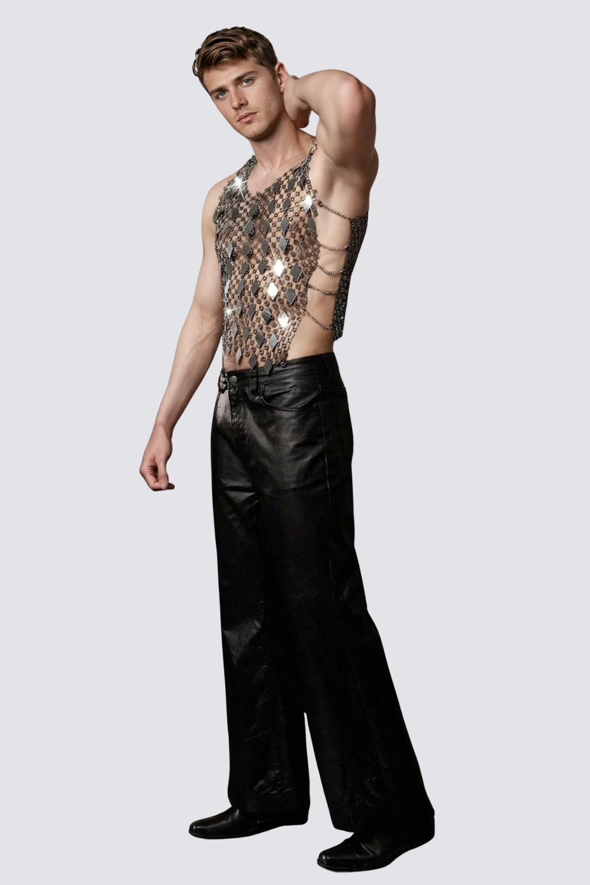 Flash Beam Sequin Sleeveless Top