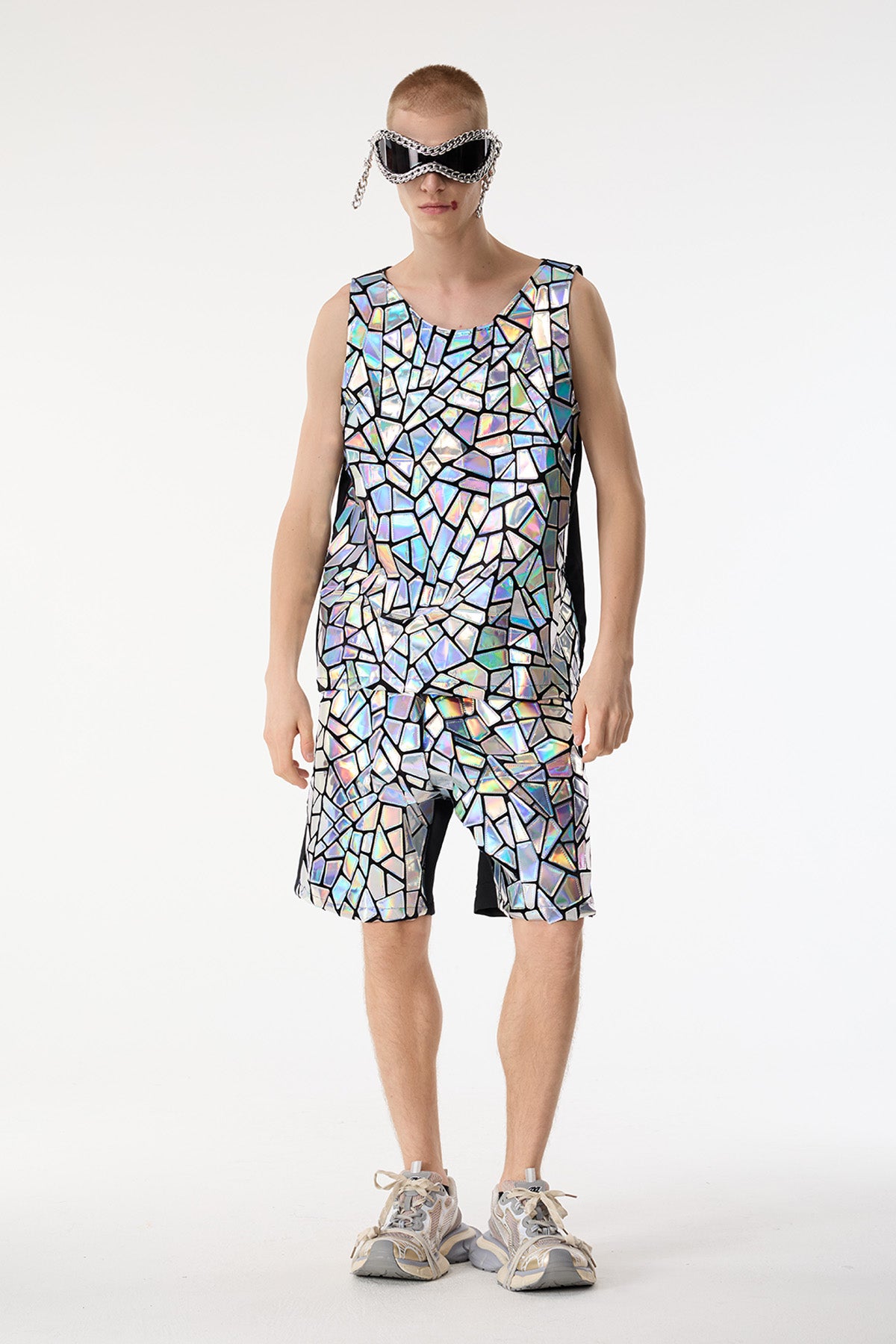 Flash Flicker Laser Sleeveless Top