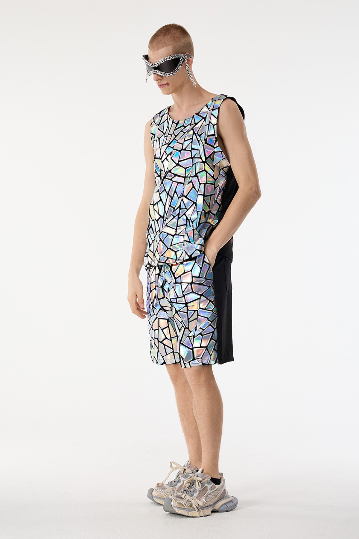 Flash Flicker Laser Sleeveless Top