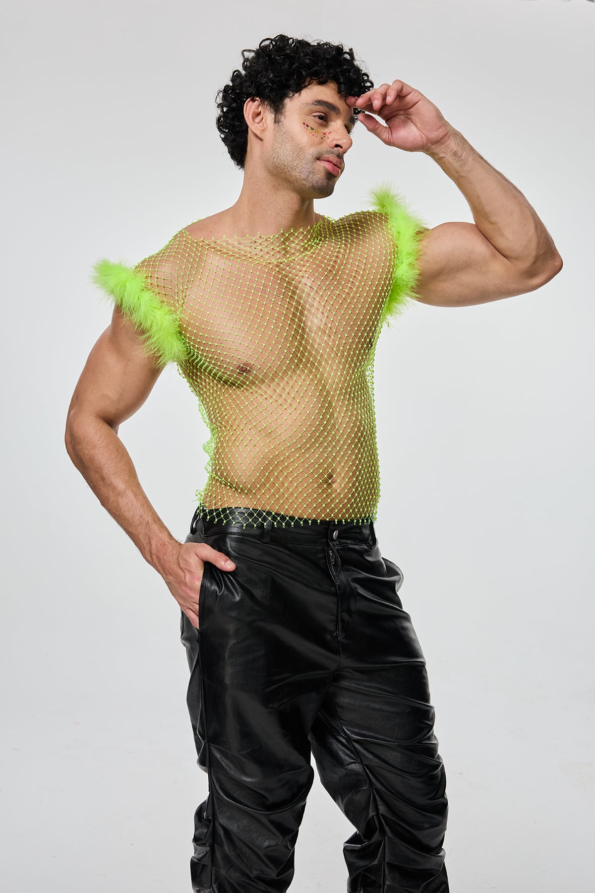Flash Rise Cutout Feather Top Green