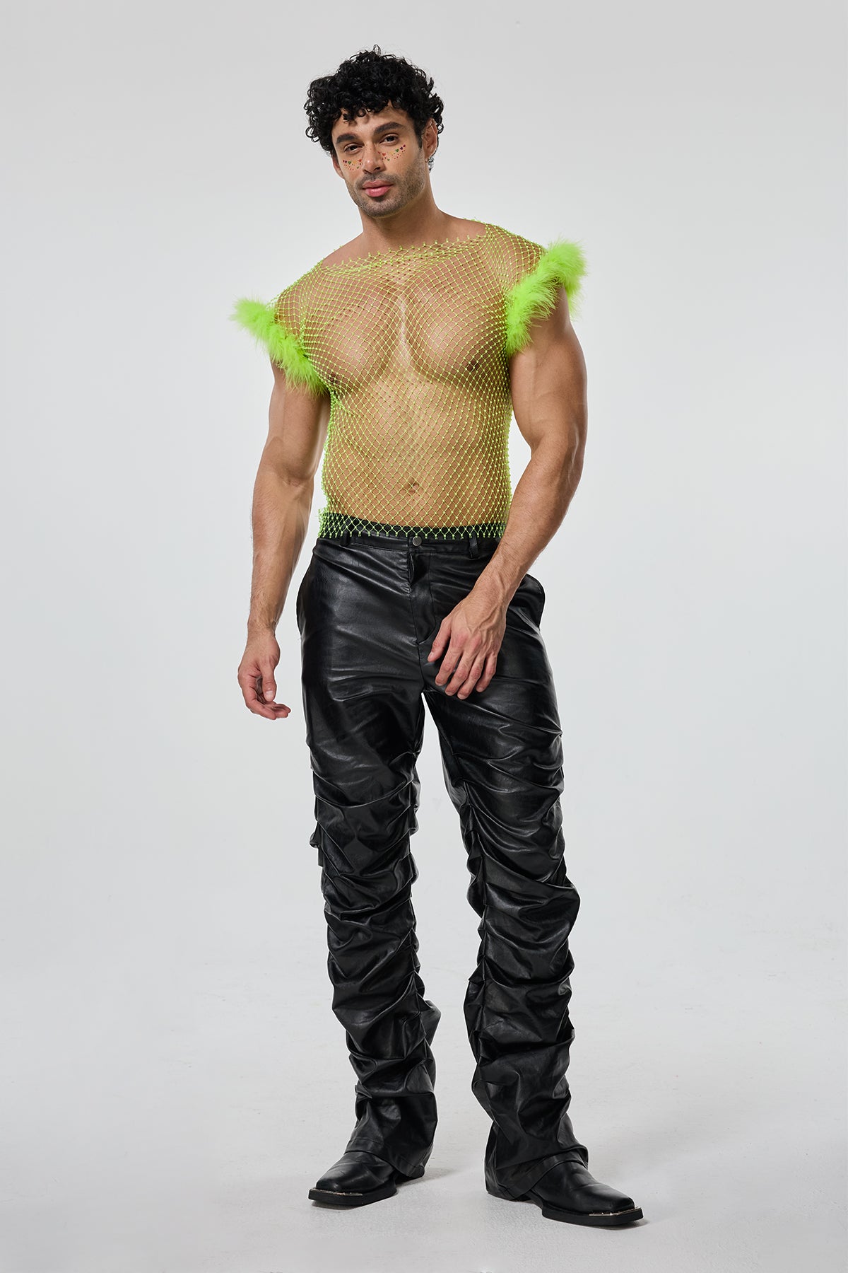 Flash Rise Cutout Feather Top Green