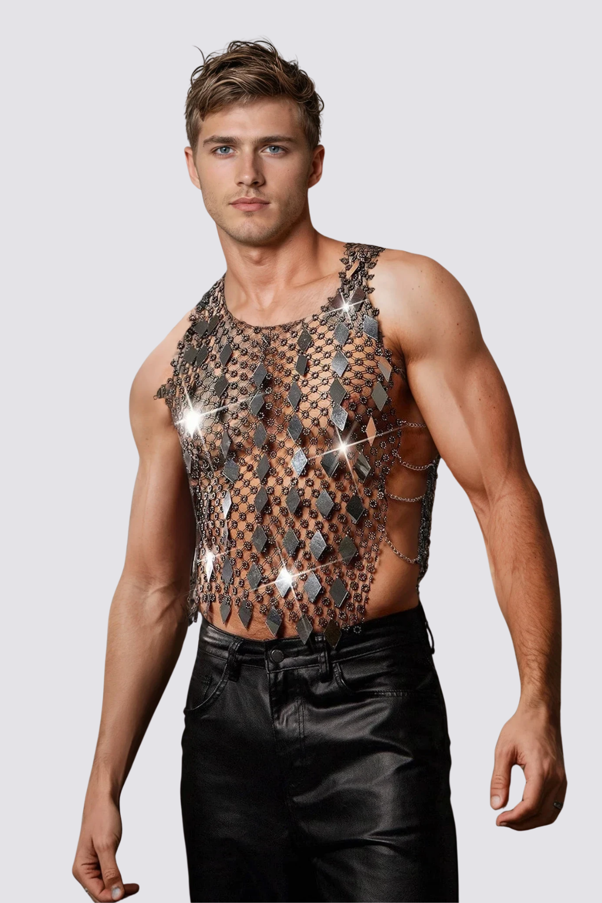 Flash Beam Sequin Sleeveless Top