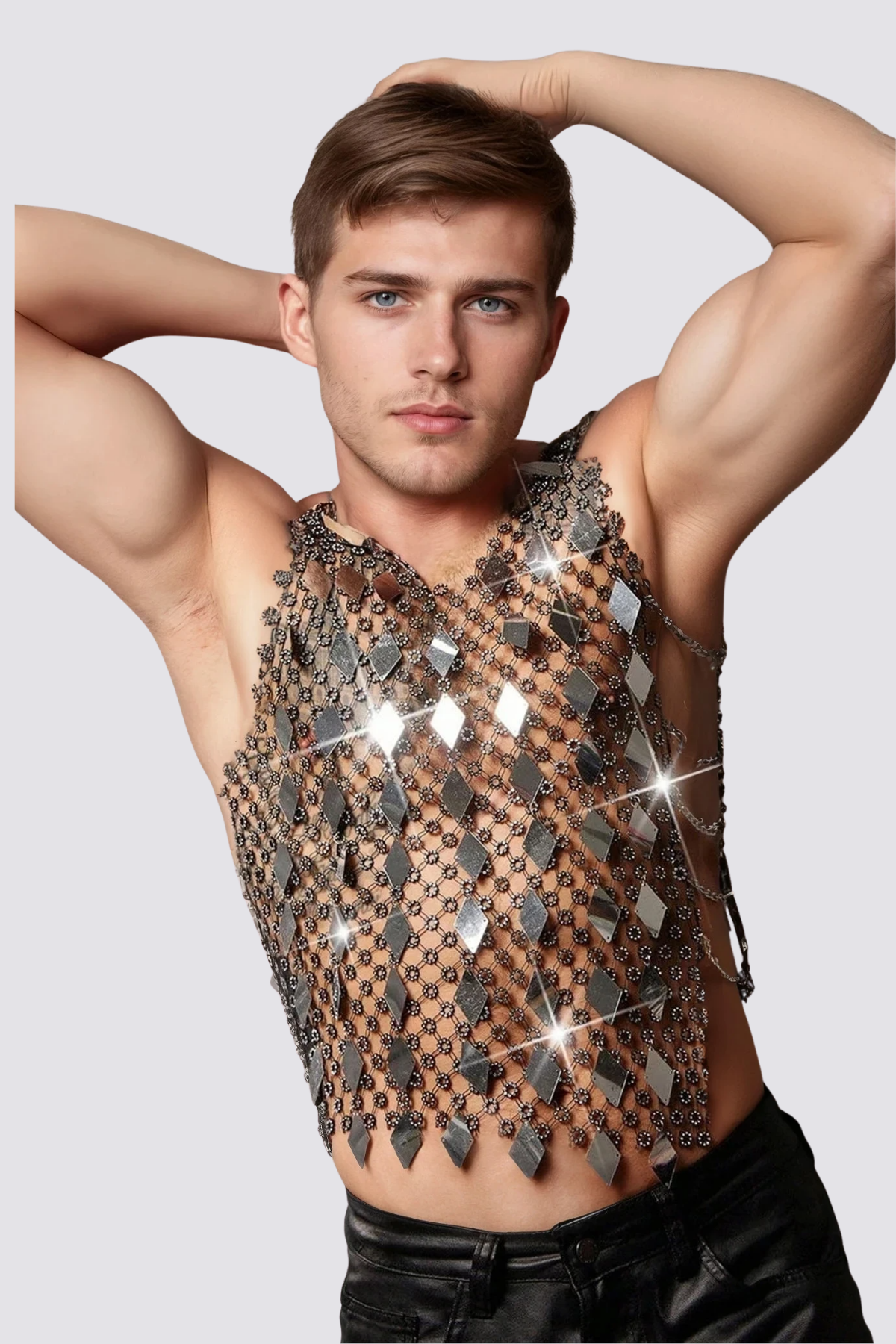 Flash Beam Sequin Sleeveless Top