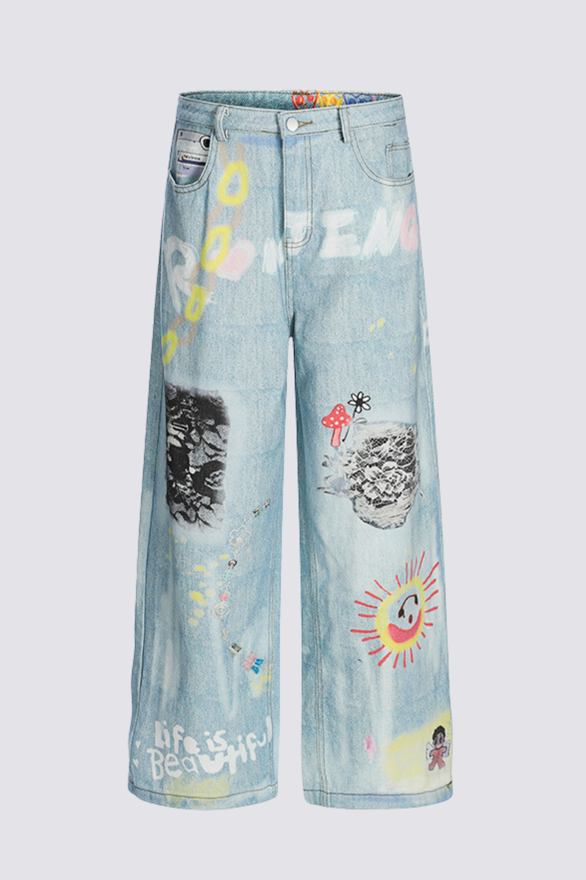 Flat Pulse Graffiti Straight Jeans