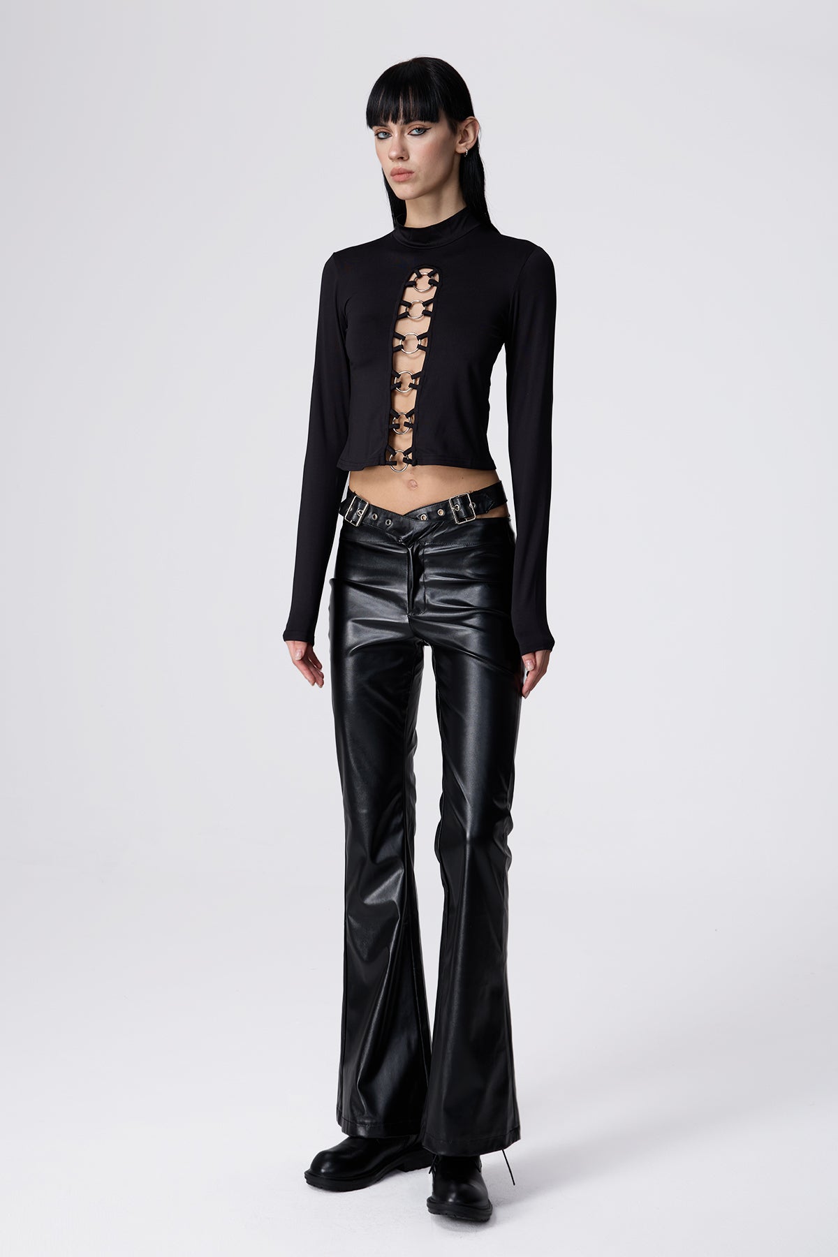 Flat Signal Buckle Cutout Top