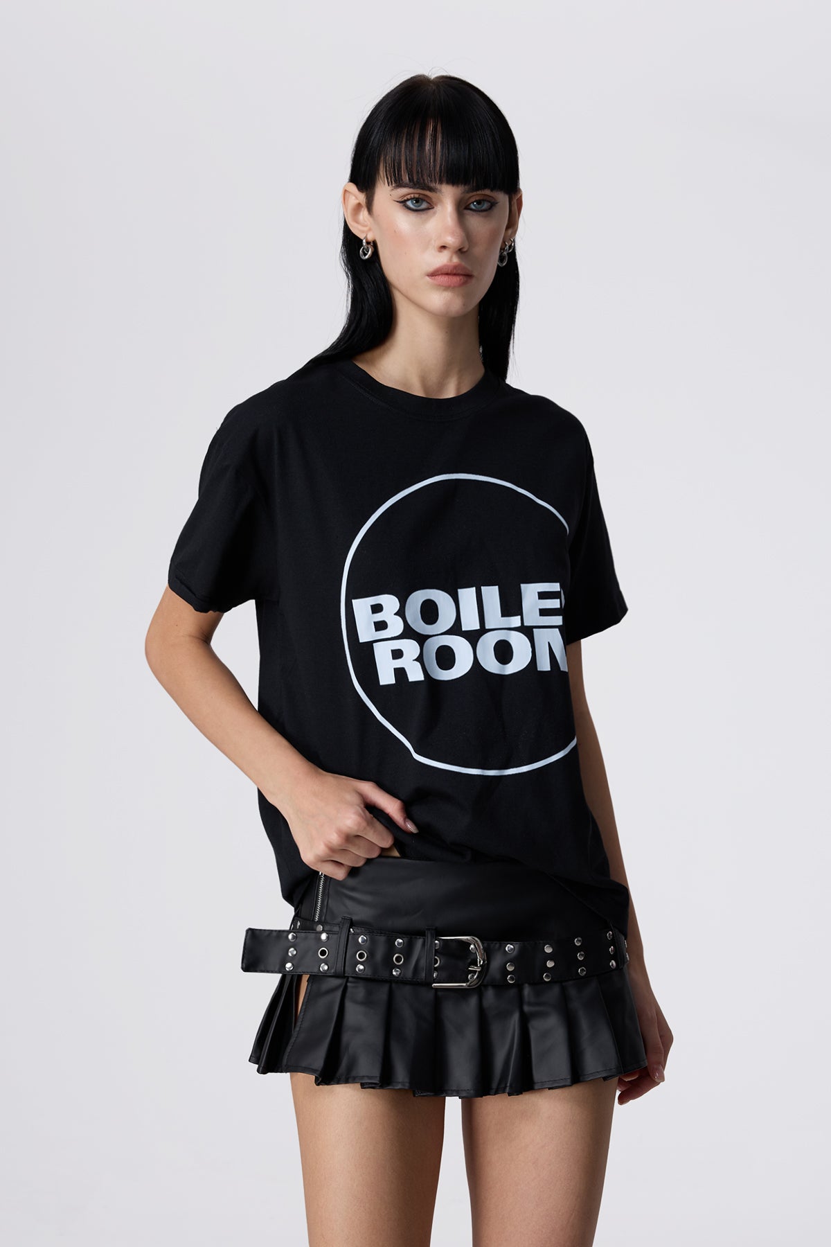 Flat Signal Letter Printed Top Black