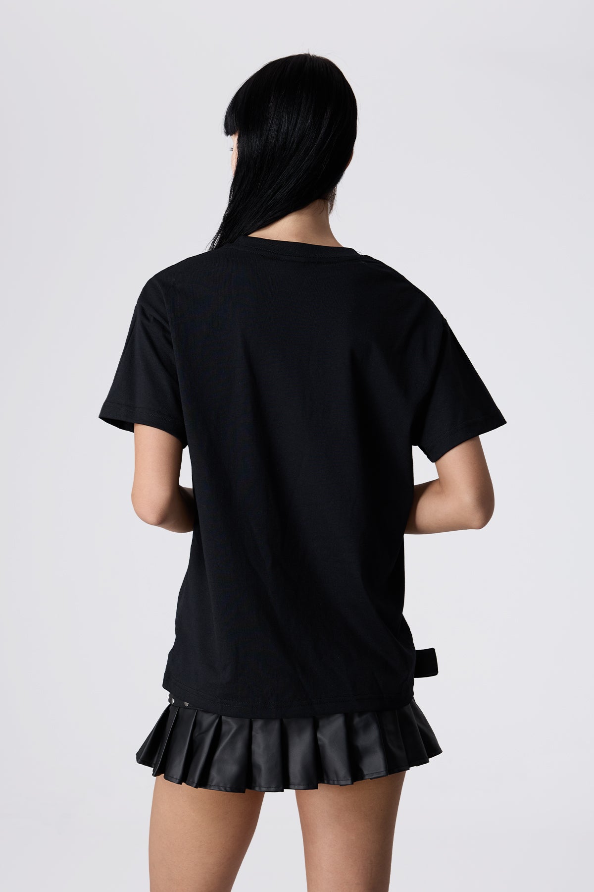 Flat Signal Letter Printed Top Black