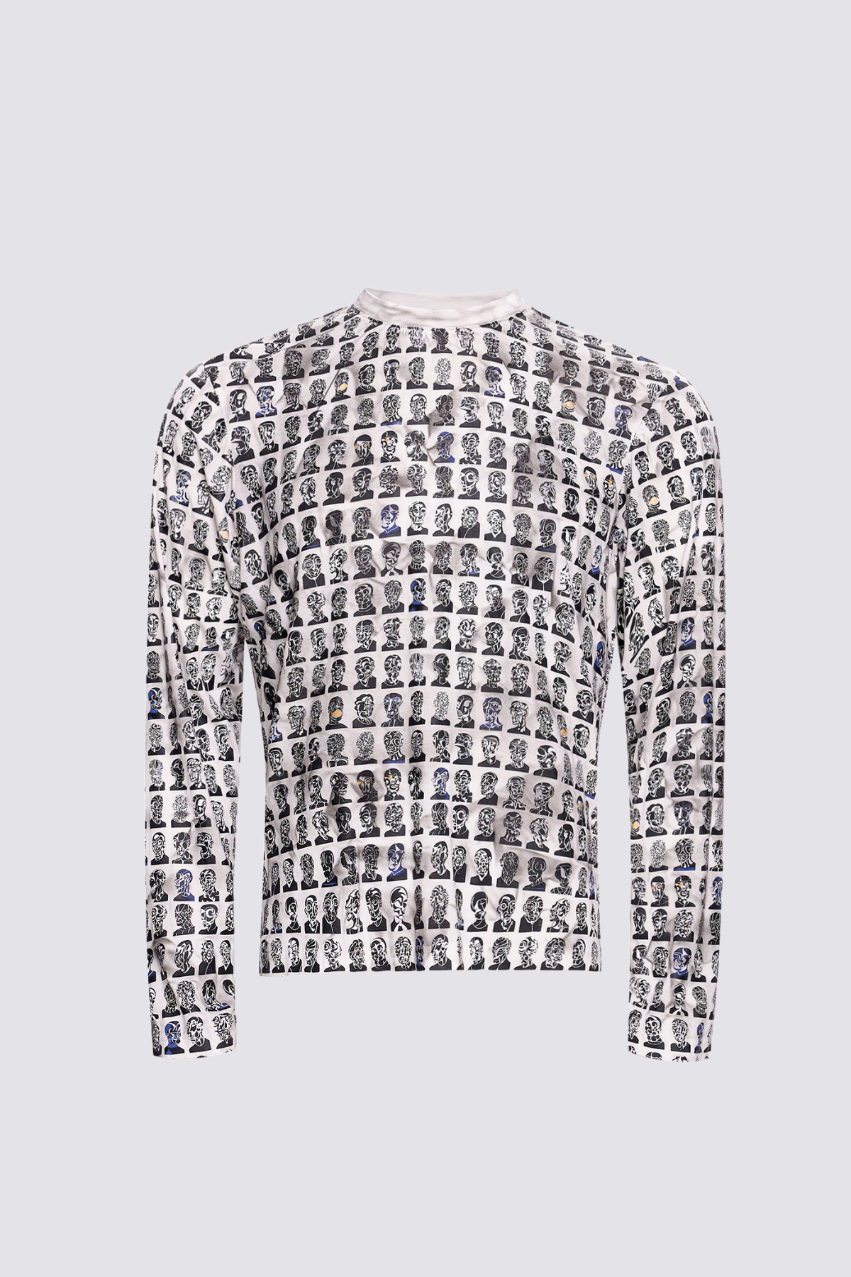 Flat Symbol Long Sleeve Print Top White