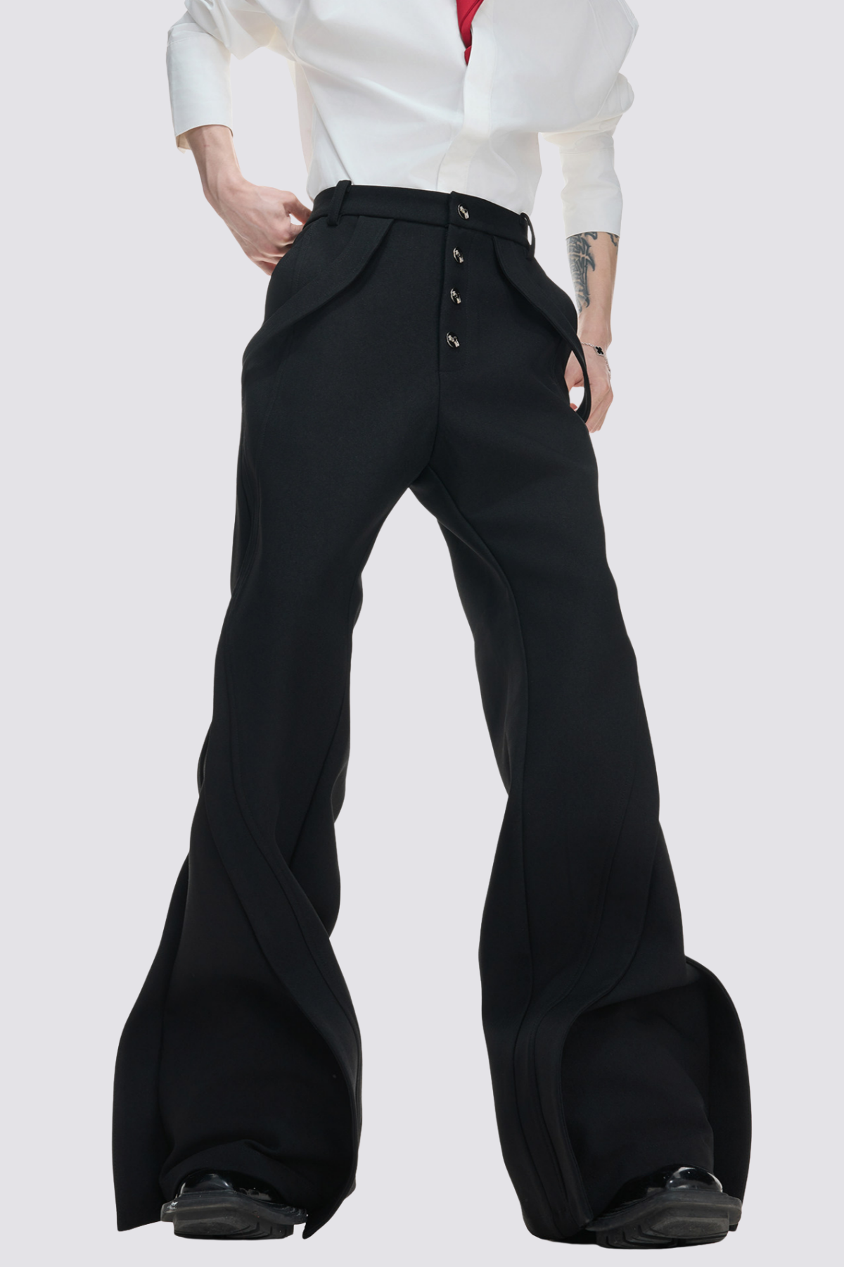 Flat Velocity Bootcut Deconstructed Pants Black