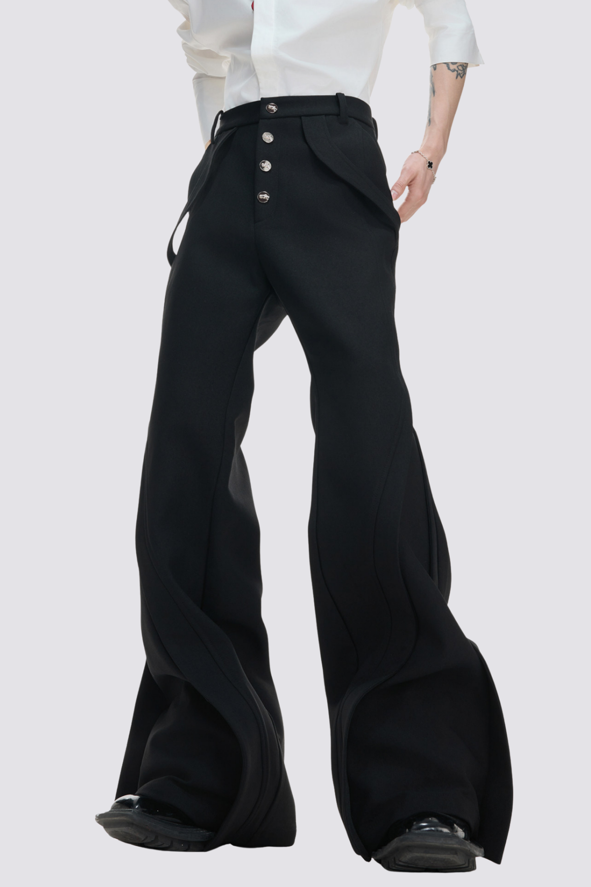 Flat Velocity Bootcut Deconstructed Pants Black