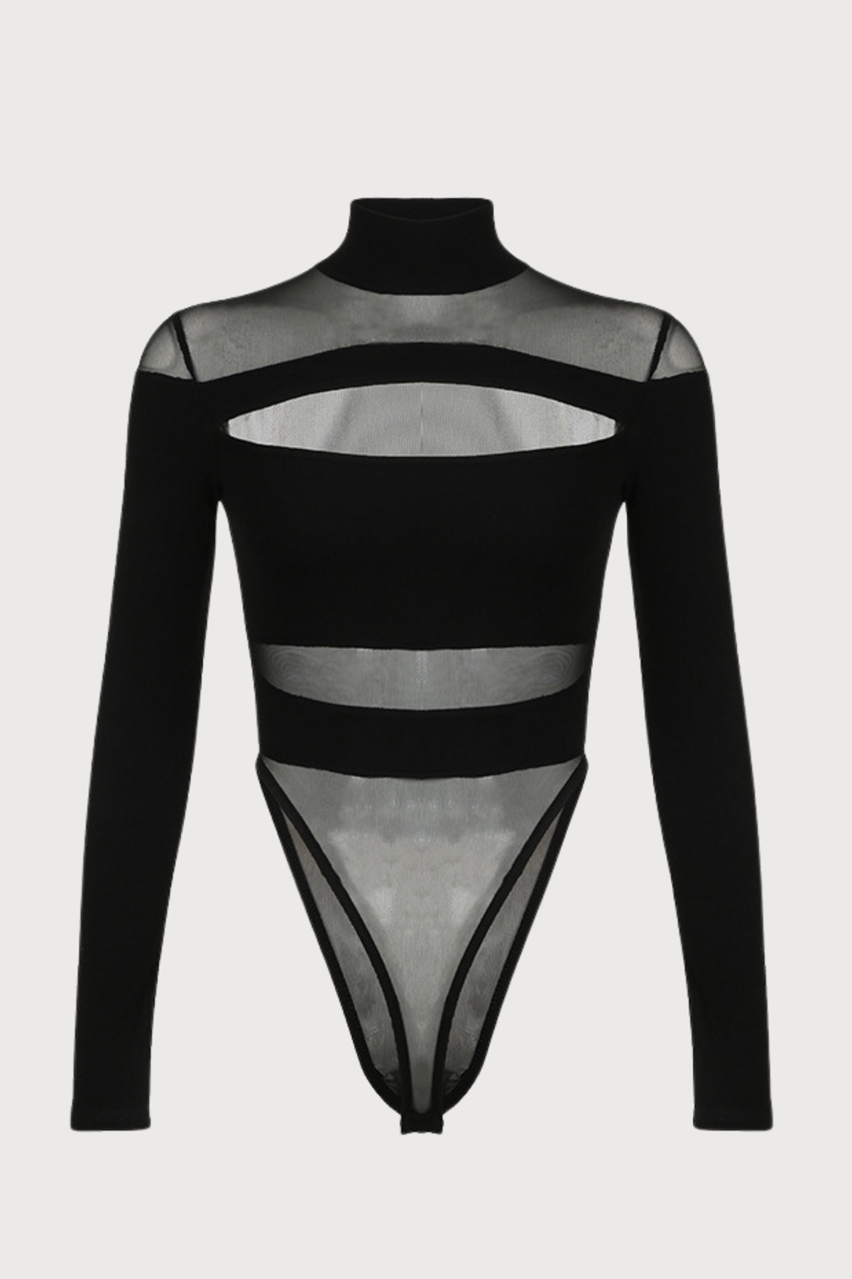 Flexi Angel High Neck Cutout Mesh Bodysuit
